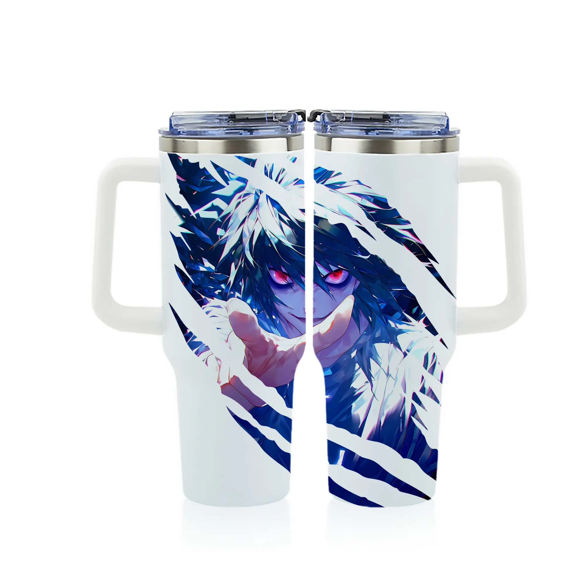 デスノート グッズ,L - 1200mL フルプリント車用タンブラー ・ 304ステンレス 内側 ・ 201ステンレス 外側 ・ 保温 保冷 ・ 通勤 ドライブ アウトドア用