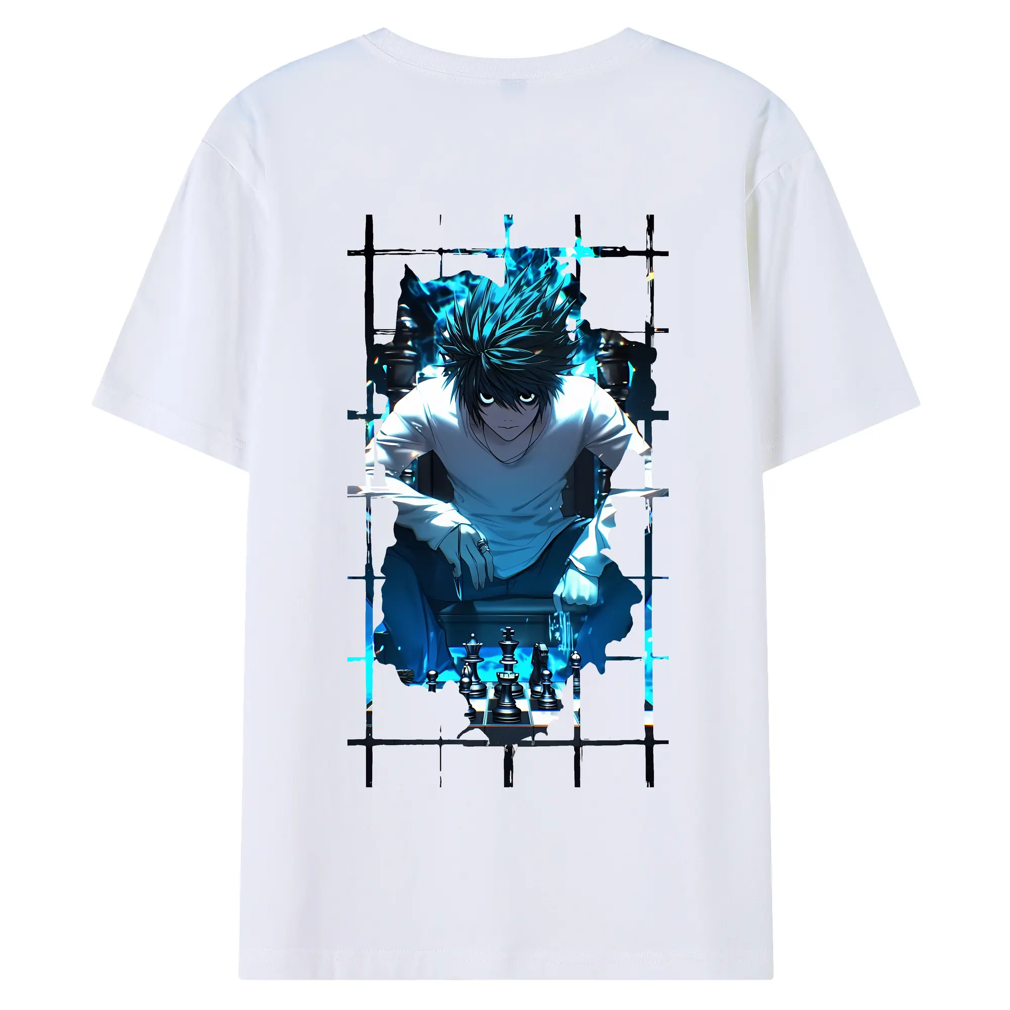 デスノート グッズ,L - 綿100％ 半袖Tシャツ ・ バックプリント ・ 快適 通気性 ・ 日常使い 散歩 スポーツ用