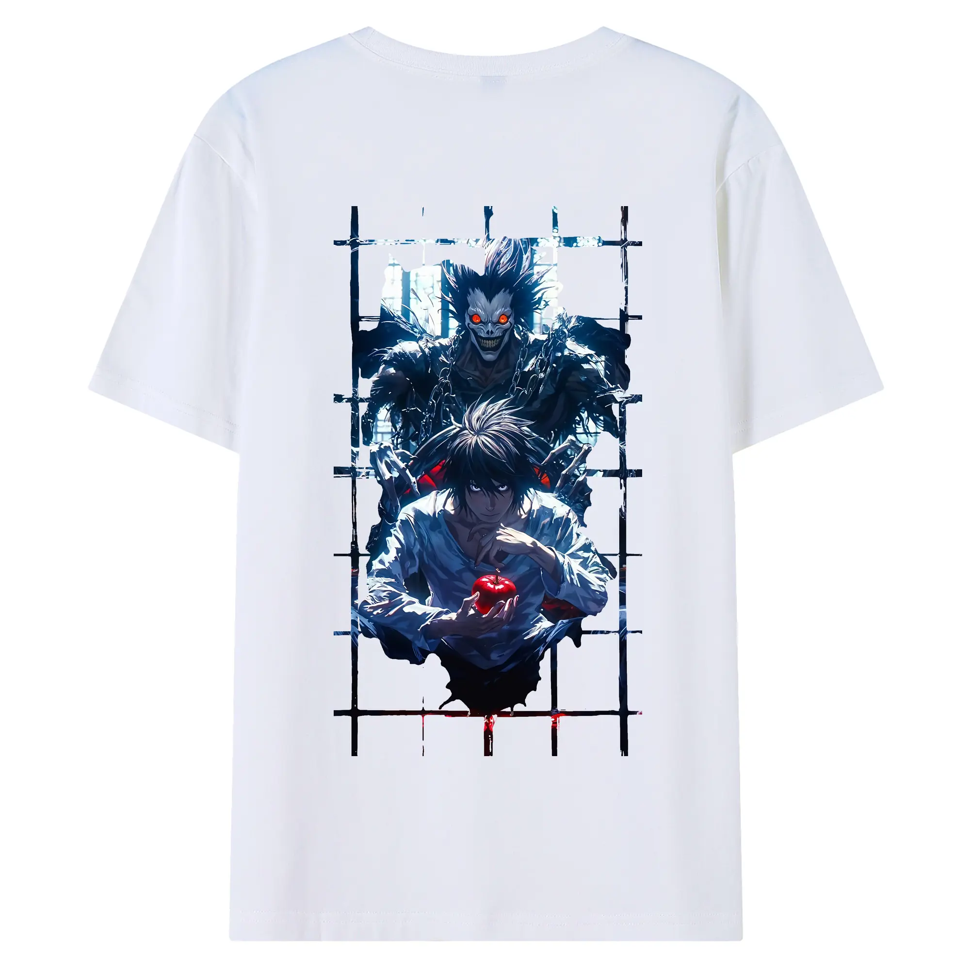 デスノート グッズ,L - 綿100％ 半袖Tシャツ ・ バックプリント ・ 快適 通気性 ・ 日常使い 散歩 スポーツ用