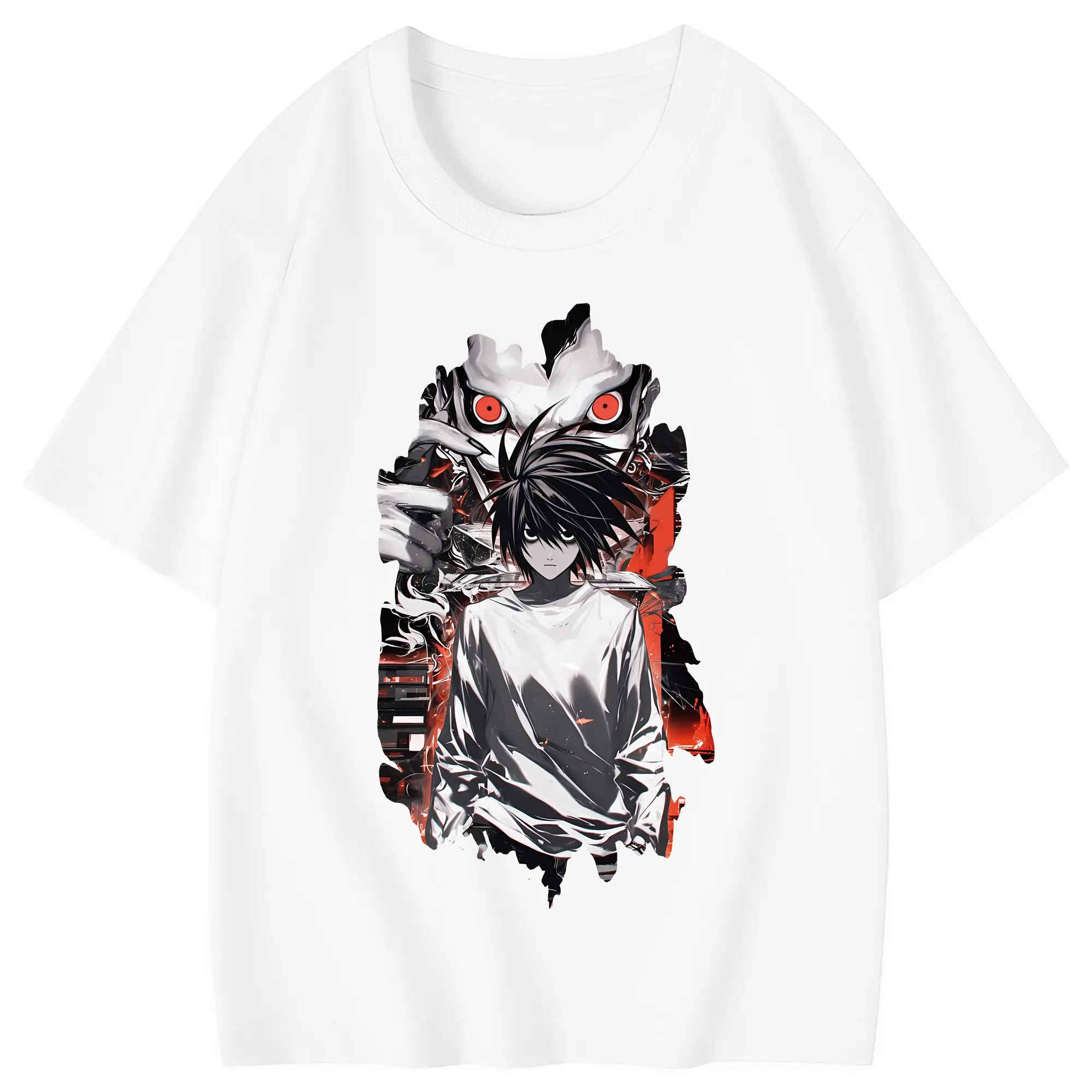 デスノート グッズ,L - 綿100％ キッズTシャツ ・ フロントプリント ・ 快適 通気性 ・ スポーツ カジュアル 散歩用