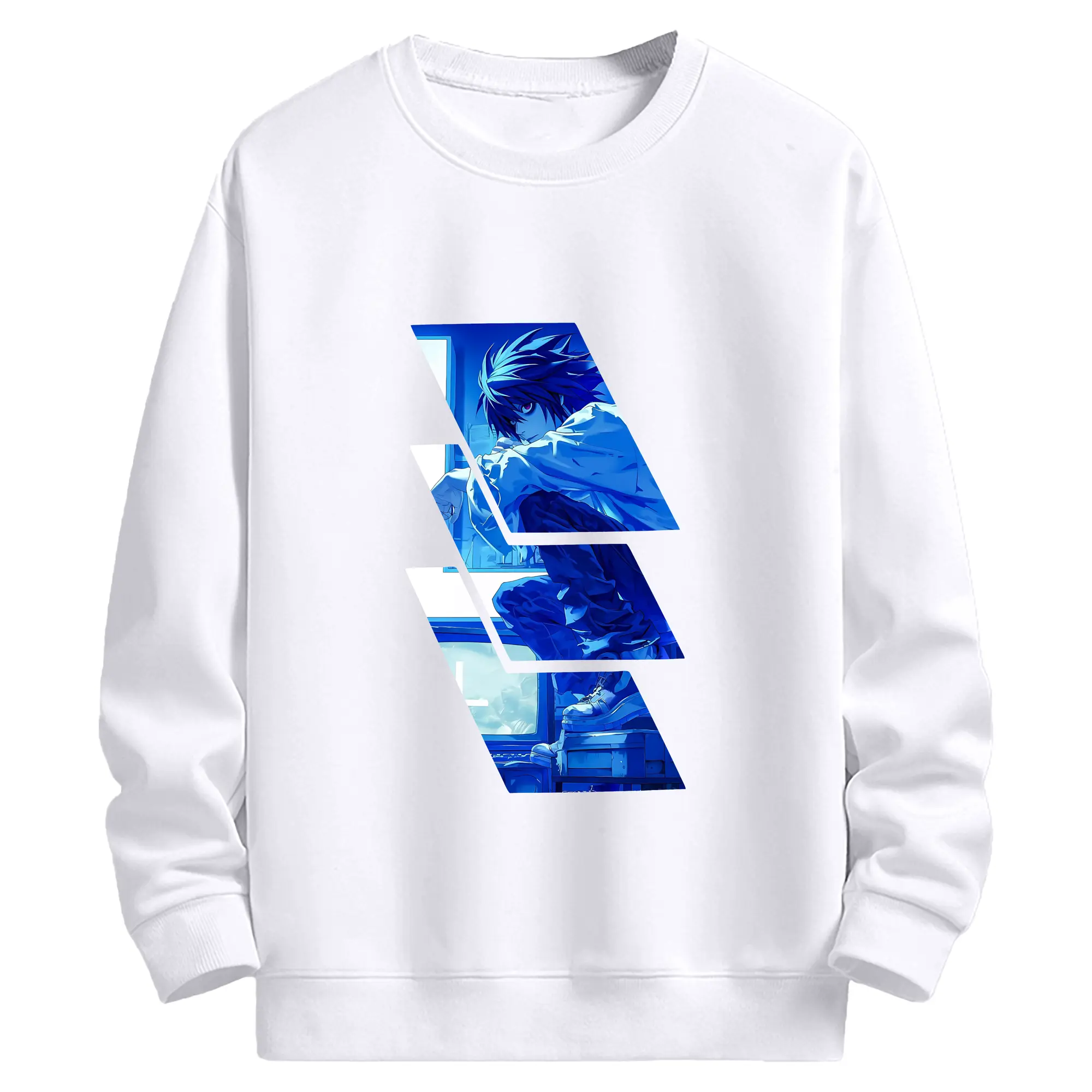 デスノート グッズ,L - 高品質 クルーネック スウェット ・ コットン59％ ポリエステル41％ ・ ユニセックス 長袖 トレーナー ・ カジュアル デイリー スポーツ 散歩用