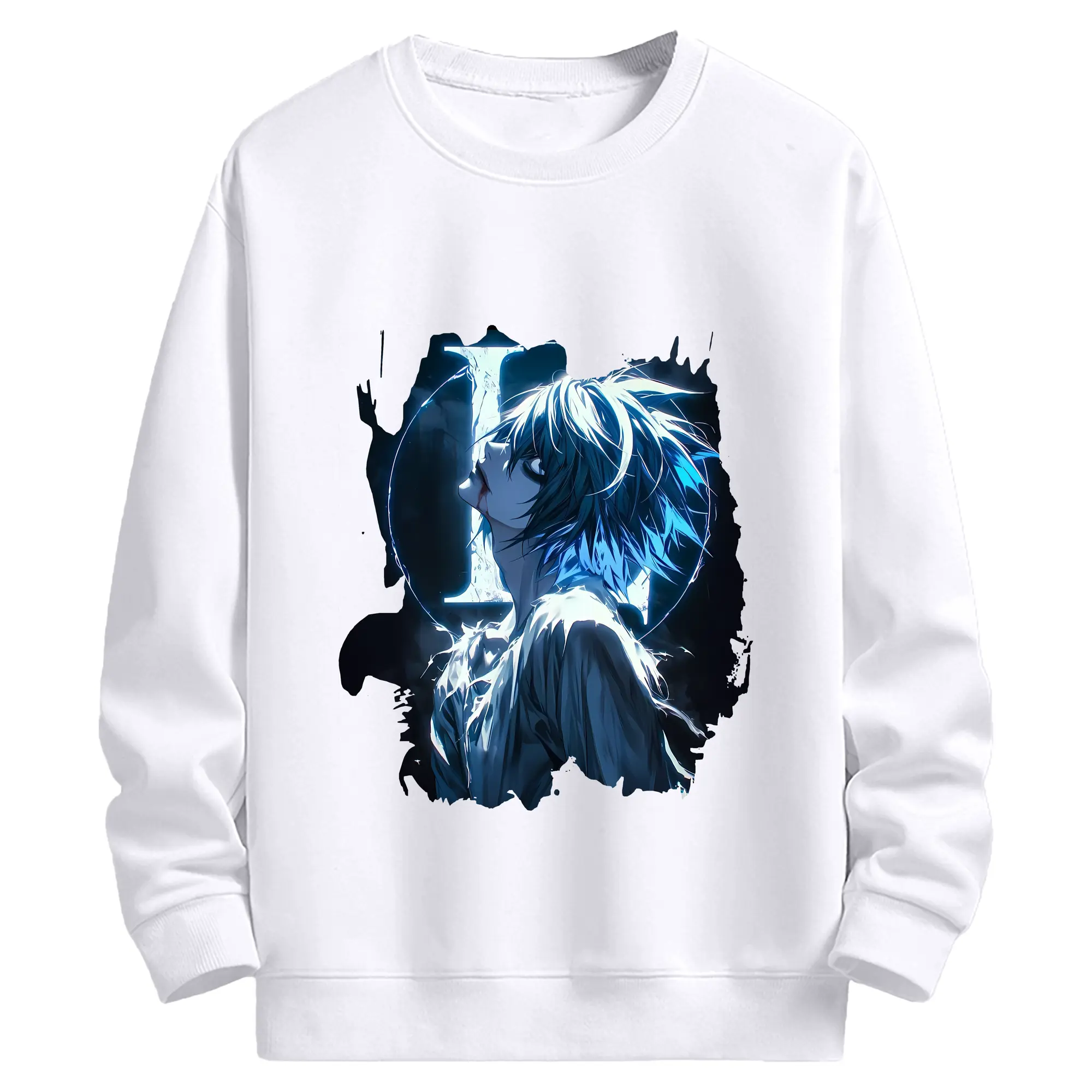 デスノート グッズ,L - 高品質 クルーネック スウェット ・ コットン59％ ポリエステル41％ ・ ユニセックス 長袖 トレーナー ・ カジュアル デイリー スポーツ 散歩用