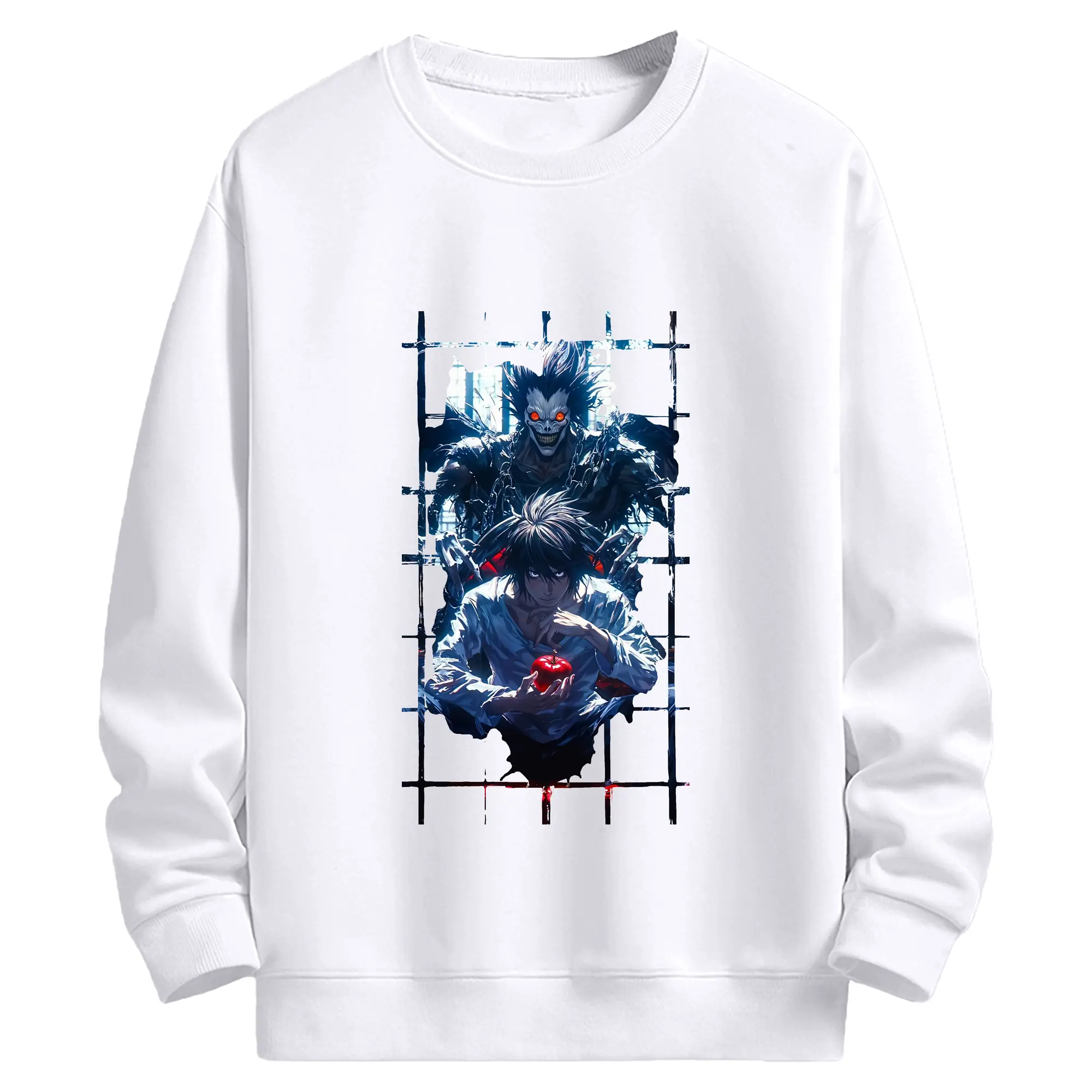 デスノート グッズ,L - 高品質 クルーネック スウェット ・ コットン59％ ポリエステル41％ ・ ユニセックス 長袖 トレーナー ・ カジュアル デイリー スポーツ 散歩用