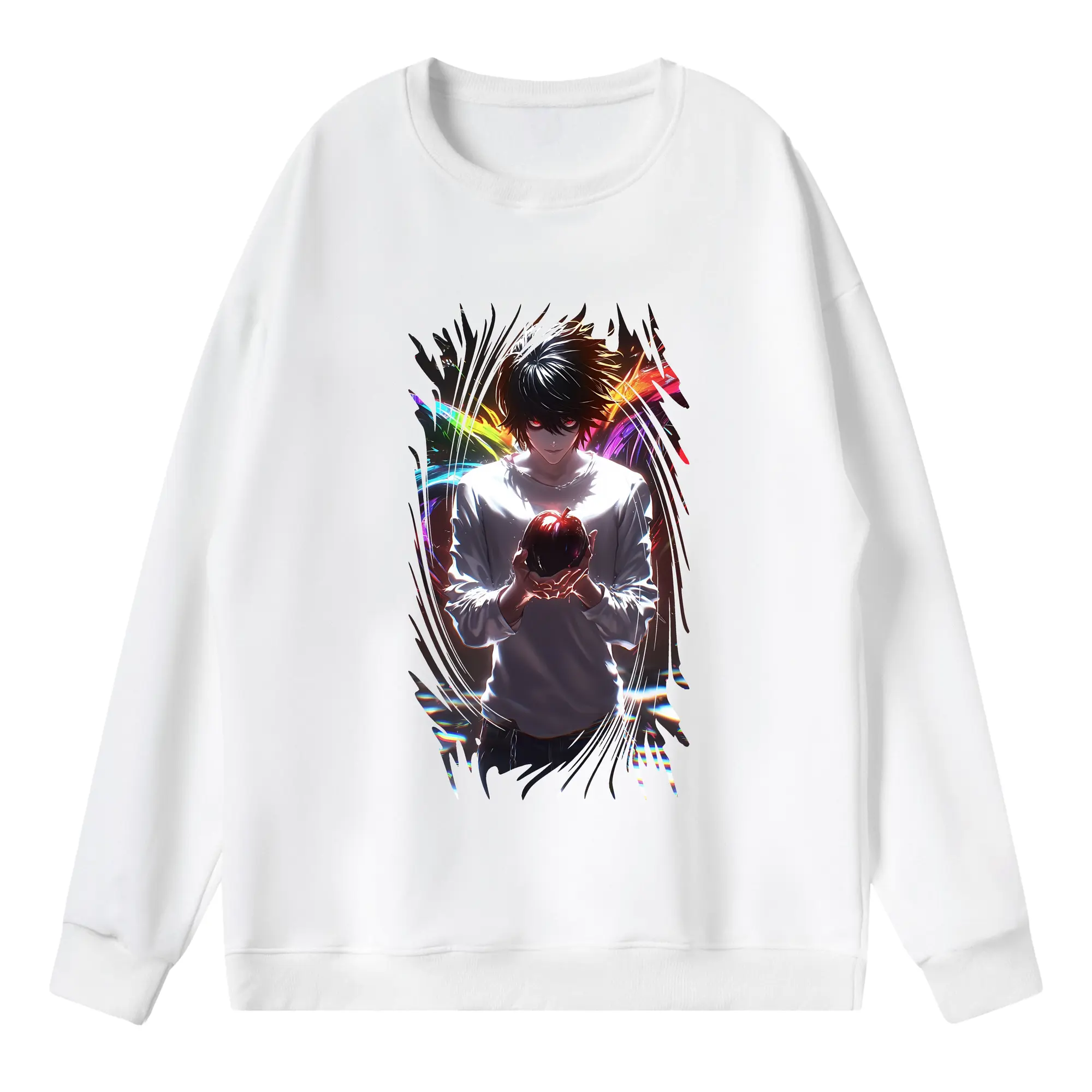 デスノート グッズ,L - 薄手 クルーネック スウェット 裏毛260g · ポリエステル 春秋向け カジュアル 男女兼用 · トレーナー デイリー スポーツ 散歩に最適