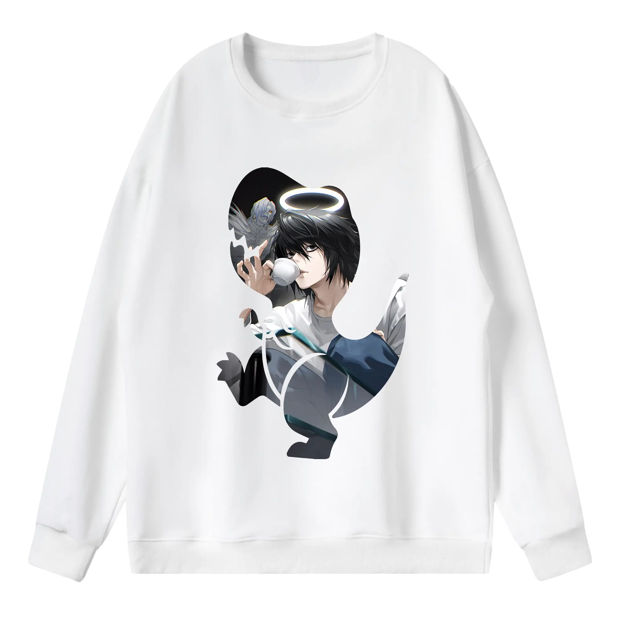 デスノート グッズ,L - 薄手 クルーネック スウェット 裏毛260g · ポリエステル 春秋向け カジュアル 男女兼用 · トレーナー デイリー スポーツ 散歩に最適