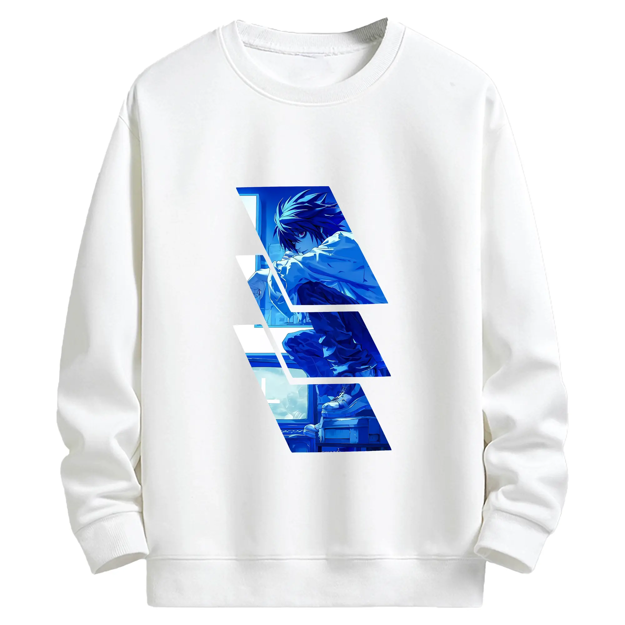 デスノート グッズ,L - キッズ クルーネックスウェットシャツ ・ フロントプリント ・ 綿80％ ポリエステル20％ ・ 快適 通学 スポーツ 日常使い お散歩用