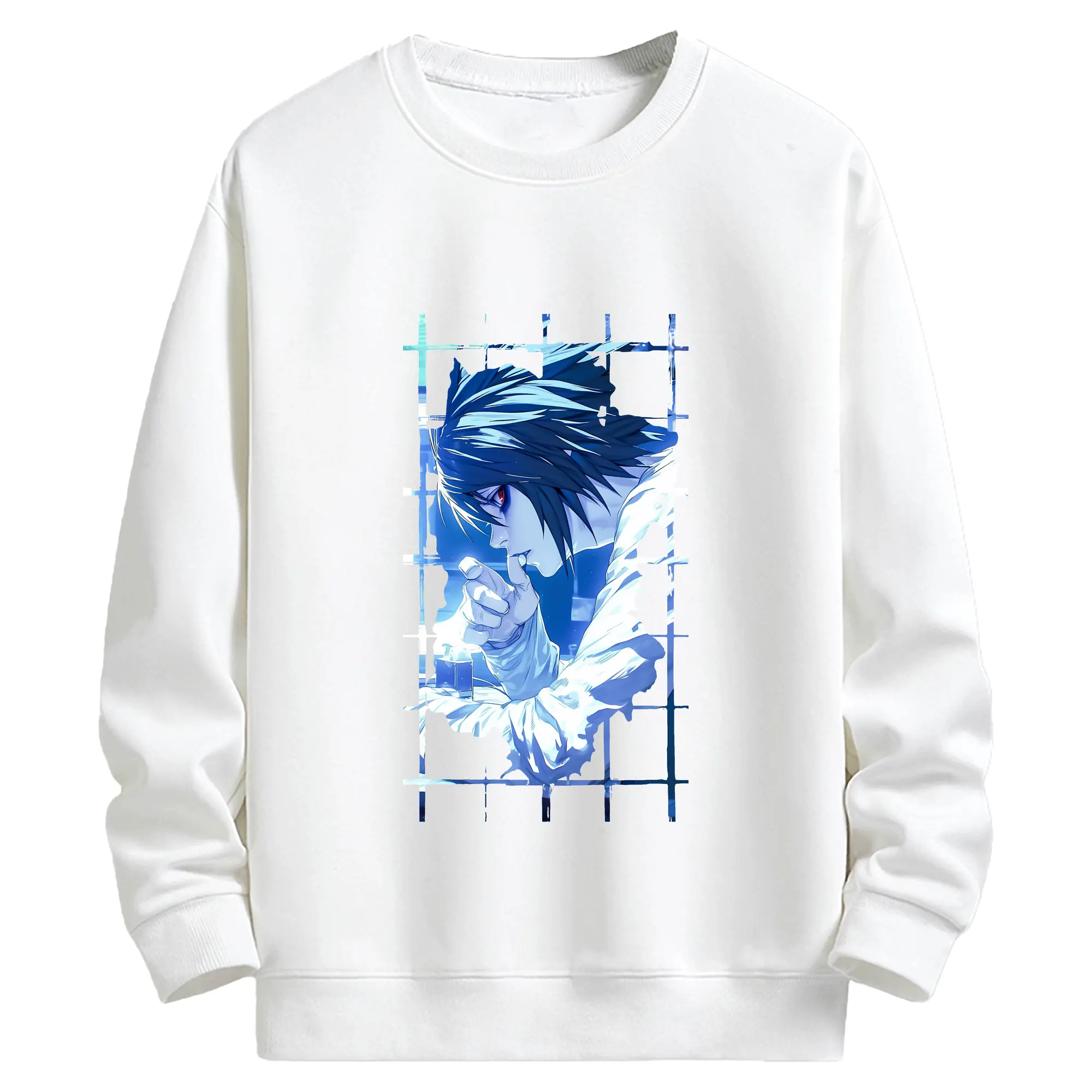 デスノート グッズ,L - キッズ クルーネックスウェットシャツ ・ フロントプリント ・ 綿80％ ポリエステル20％ ・ 快適 通学 スポーツ 日常使い お散歩用