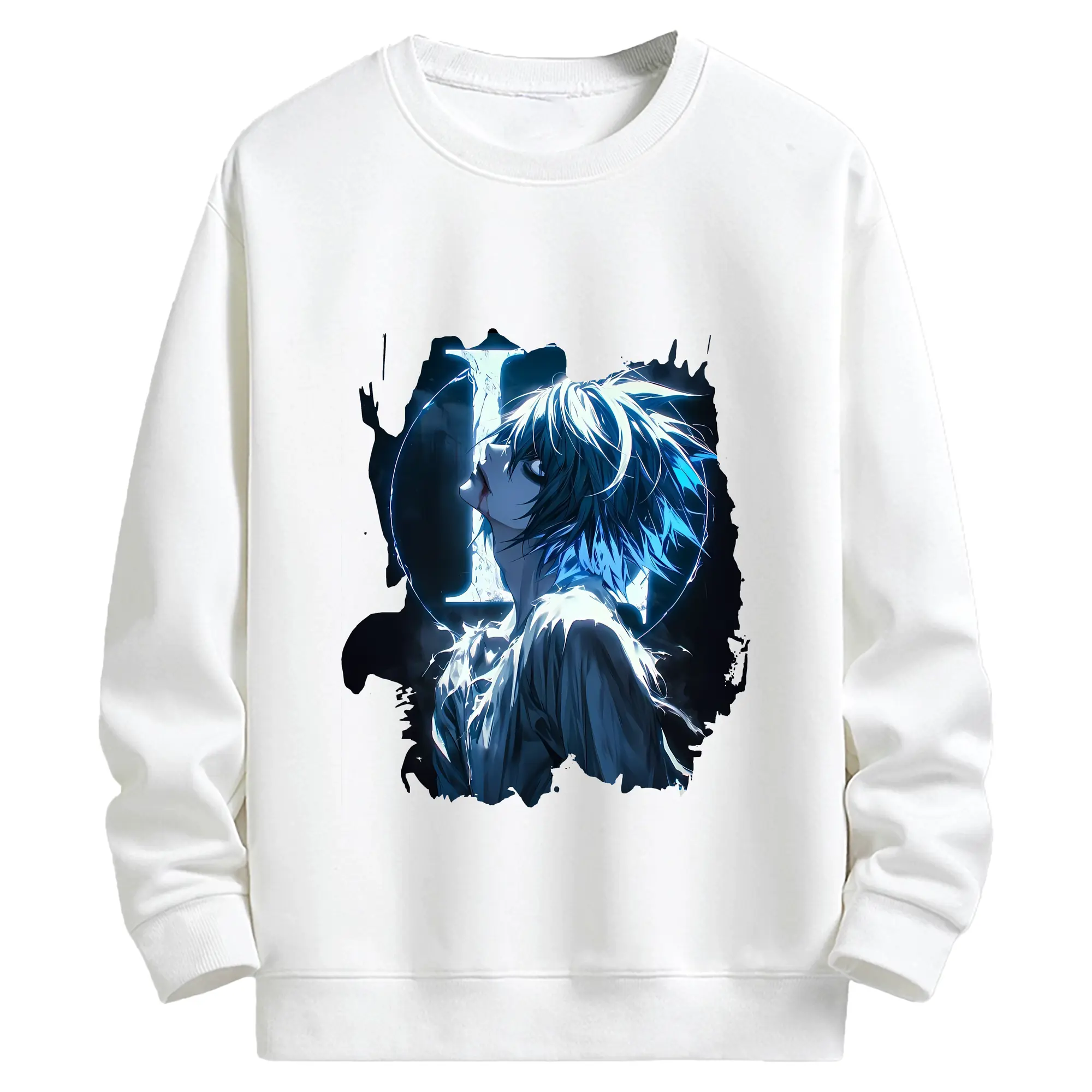 デスノート グッズ,L - キッズ クルーネックスウェットシャツ ・ フロントプリント ・ 綿80％ ポリエステル20％ ・ 快適 通学 スポーツ 日常使い お散歩用