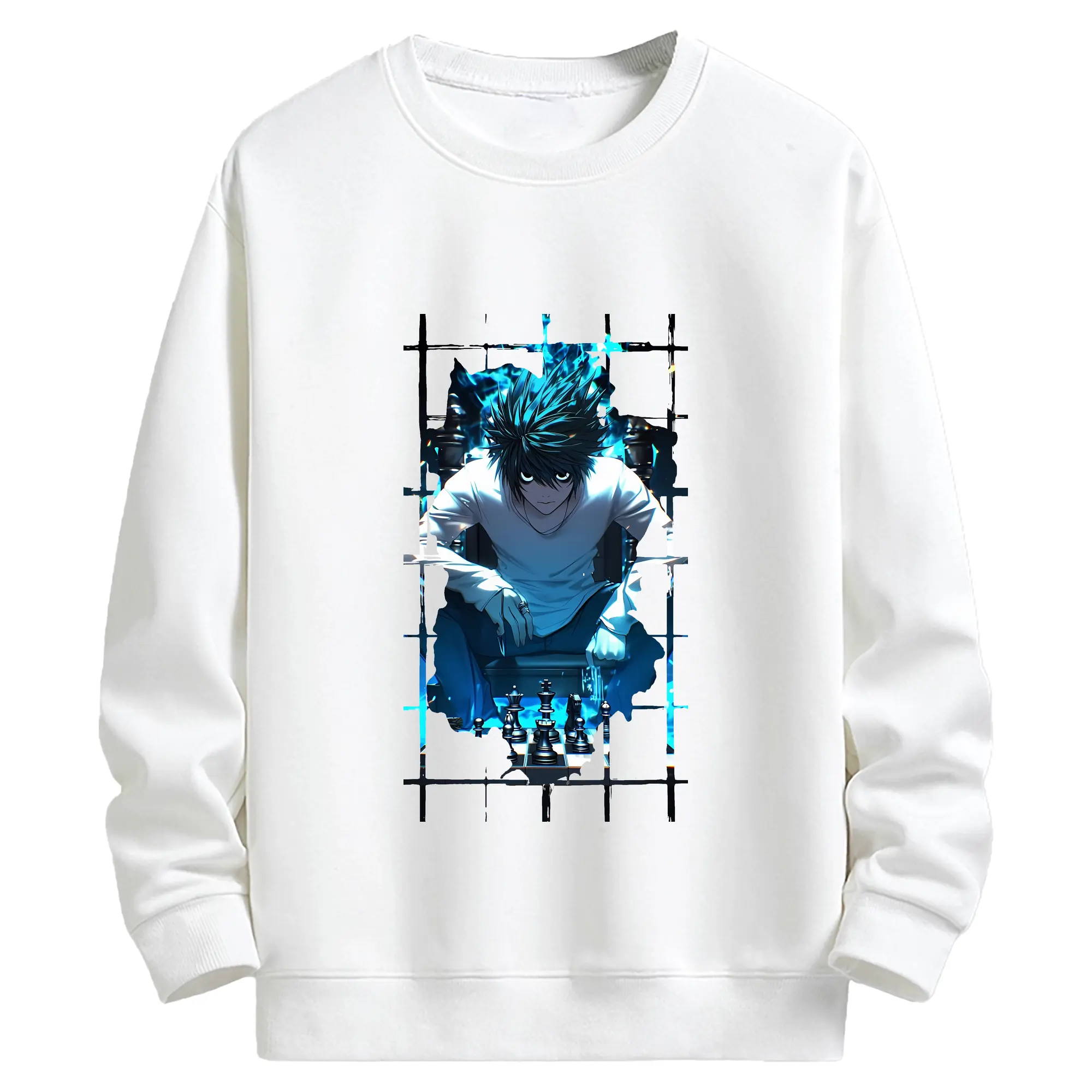 デスノート グッズ,L - キッズ クルーネックスウェットシャツ ・ フロントプリント ・ 綿80％ ポリエステル20％ ・ 快適 通学 スポーツ 日常使い お散歩用