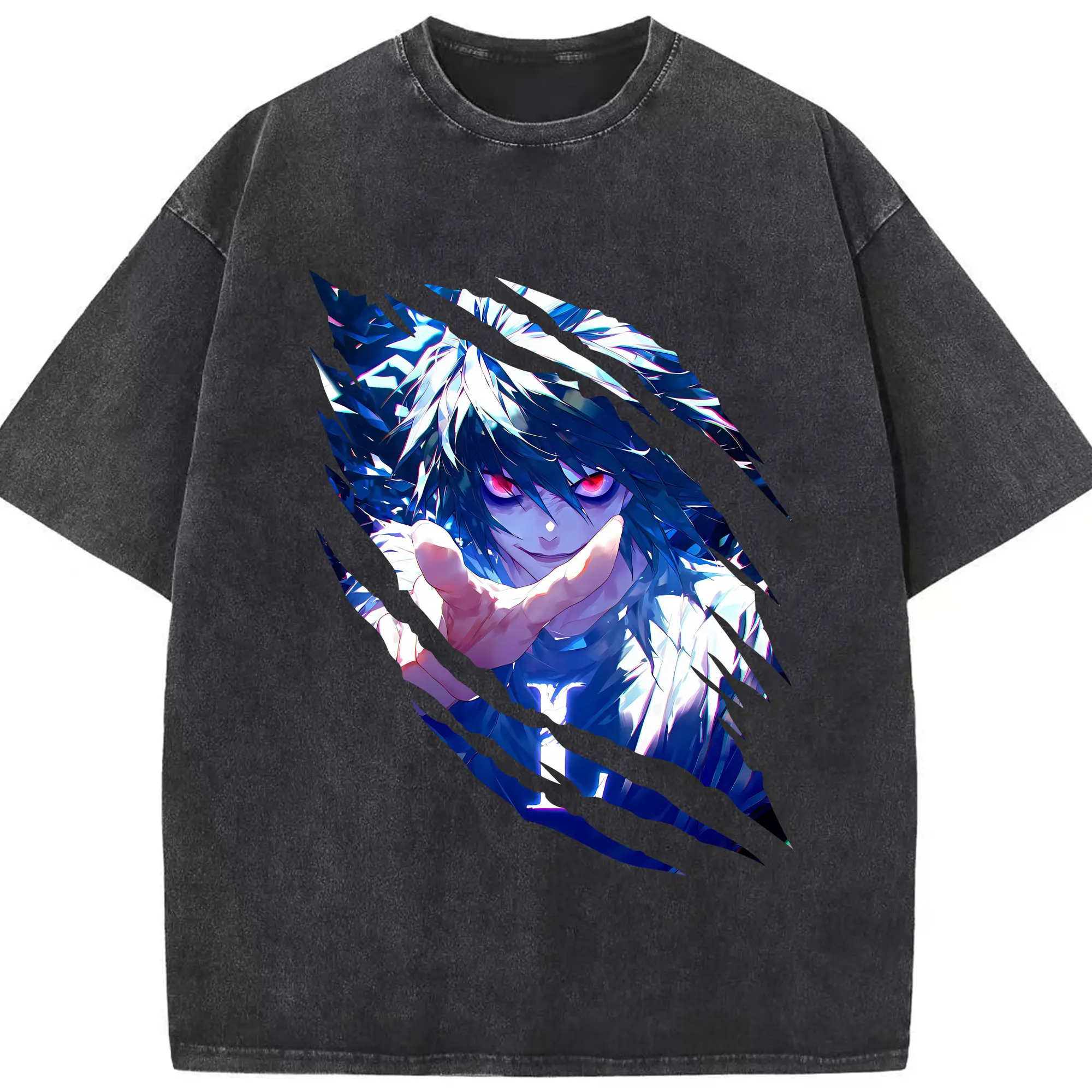 デスノート グッズ,L - 綿100％ ヴィンテージ風 半袖Tシャツ ・ フロントプリント ・ 柔らか肌触り ・ 通気性 快適 ・ スポーツ カジュアル 外出用