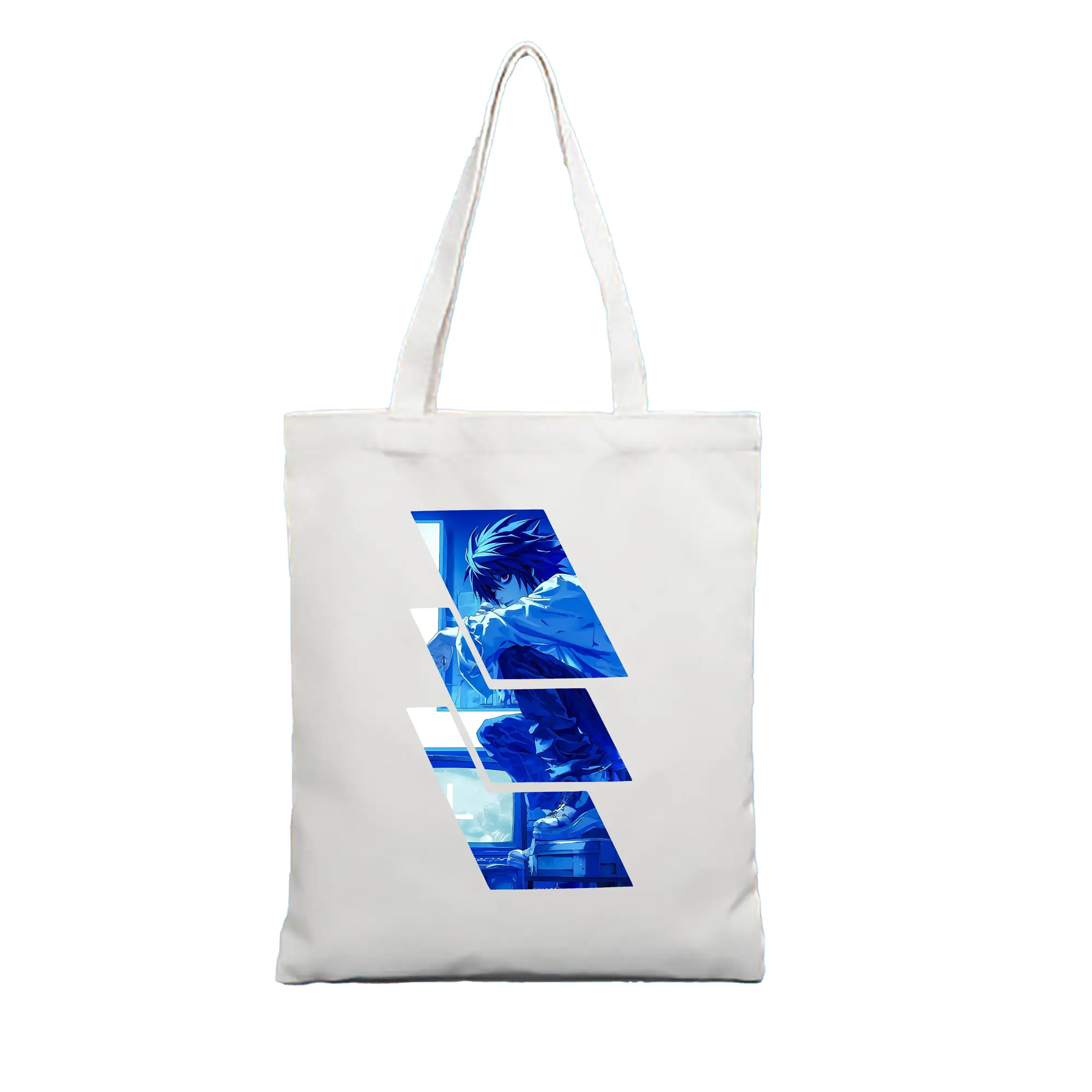 デスノート グッズ,L - 縦型キャンバス手提げバッグ（トートバッグ） ・ キャンバス素材 ・ ショッピング用 ・ 軽量 丈夫 お手入れ簡単