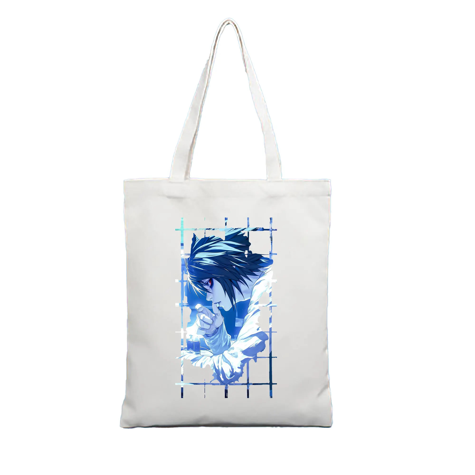 デスノート グッズ,L - 縦型キャンバス手提げバッグ（トートバッグ） ・ キャンバス素材 ・ ショッピング用 ・ 軽量 丈夫 お手入れ簡単