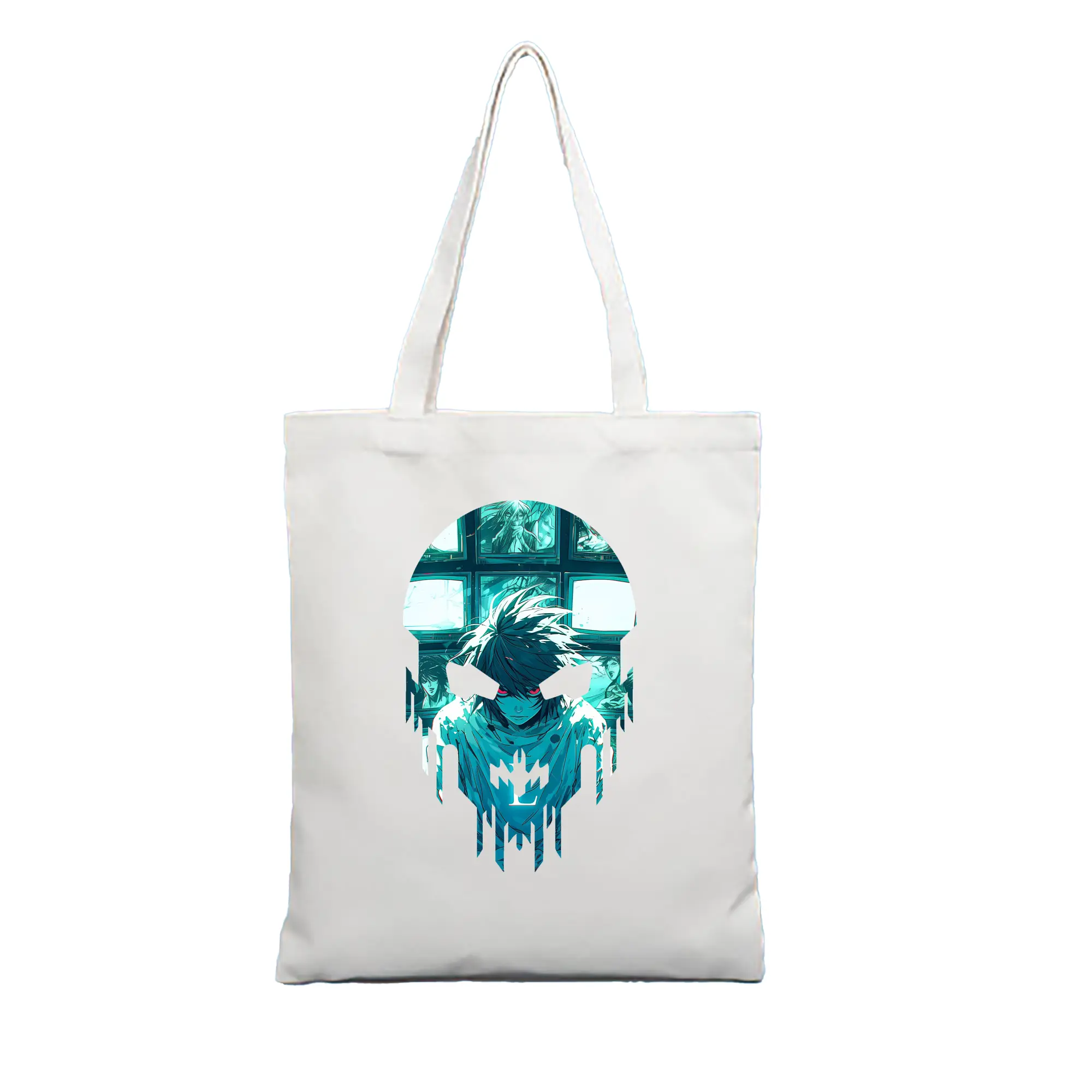 デスノート グッズ,L - 縦型キャンバス手提げバッグ（トートバッグ） ・ キャンバス素材 ・ ショッピング用 ・ 軽量 丈夫 お手入れ簡単