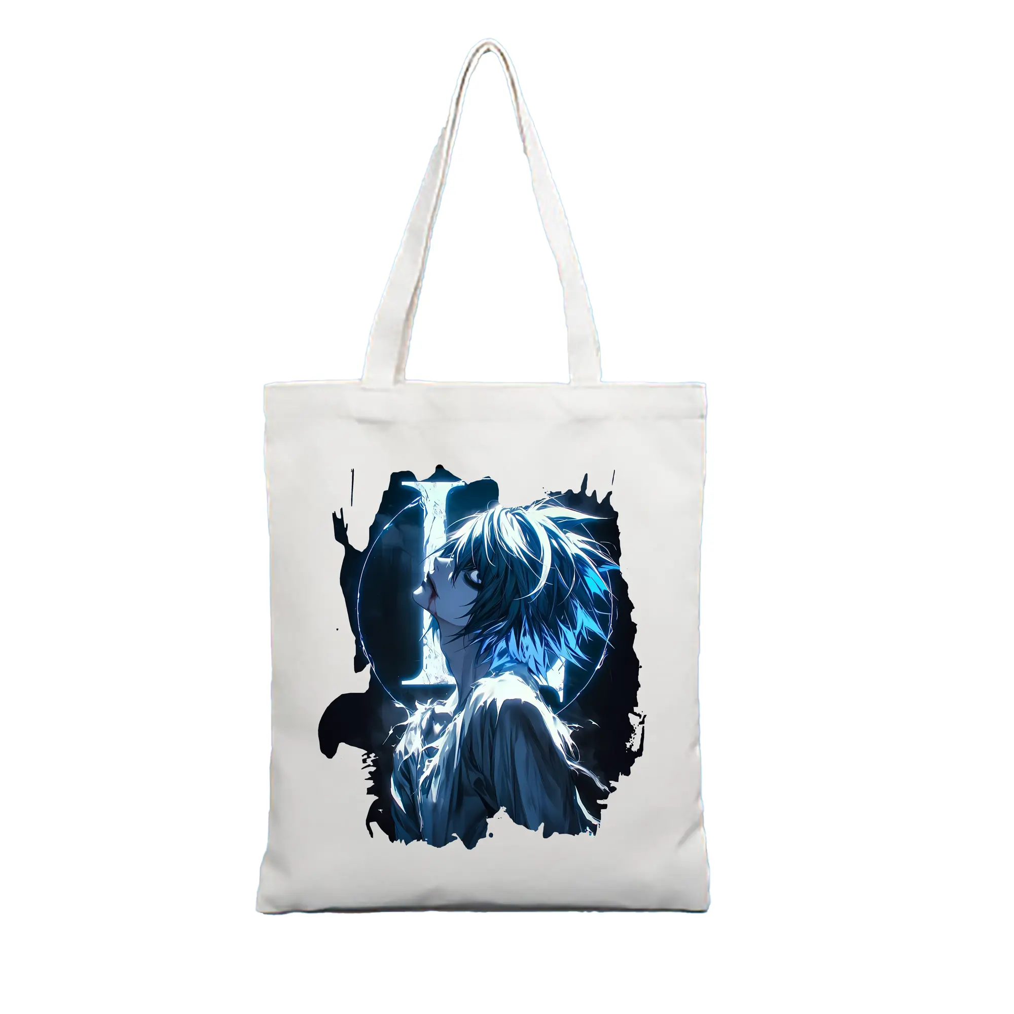 デスノート グッズ,L - 縦型キャンバス手提げバッグ（トートバッグ） ・ キャンバス素材 ・ ショッピング用 ・ 軽量 丈夫 お手入れ簡単