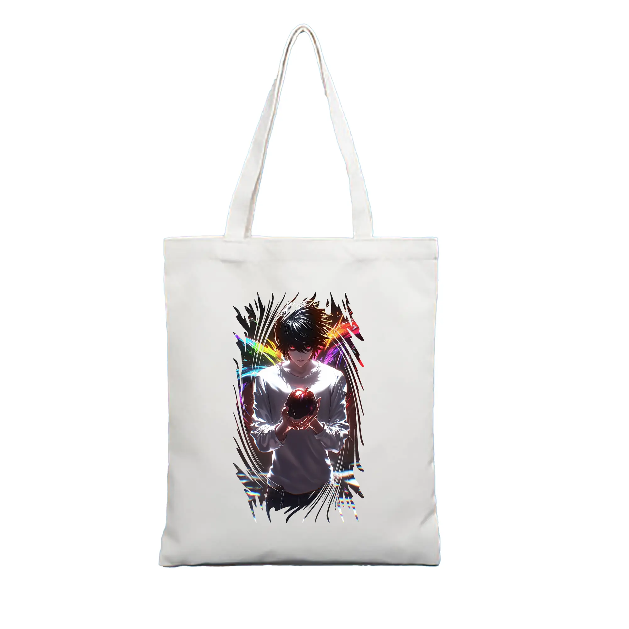 デスノート グッズ,L - 縦型キャンバス手提げバッグ（トートバッグ） ・ キャンバス素材 ・ ショッピング用 ・ 軽量 丈夫 お手入れ簡単