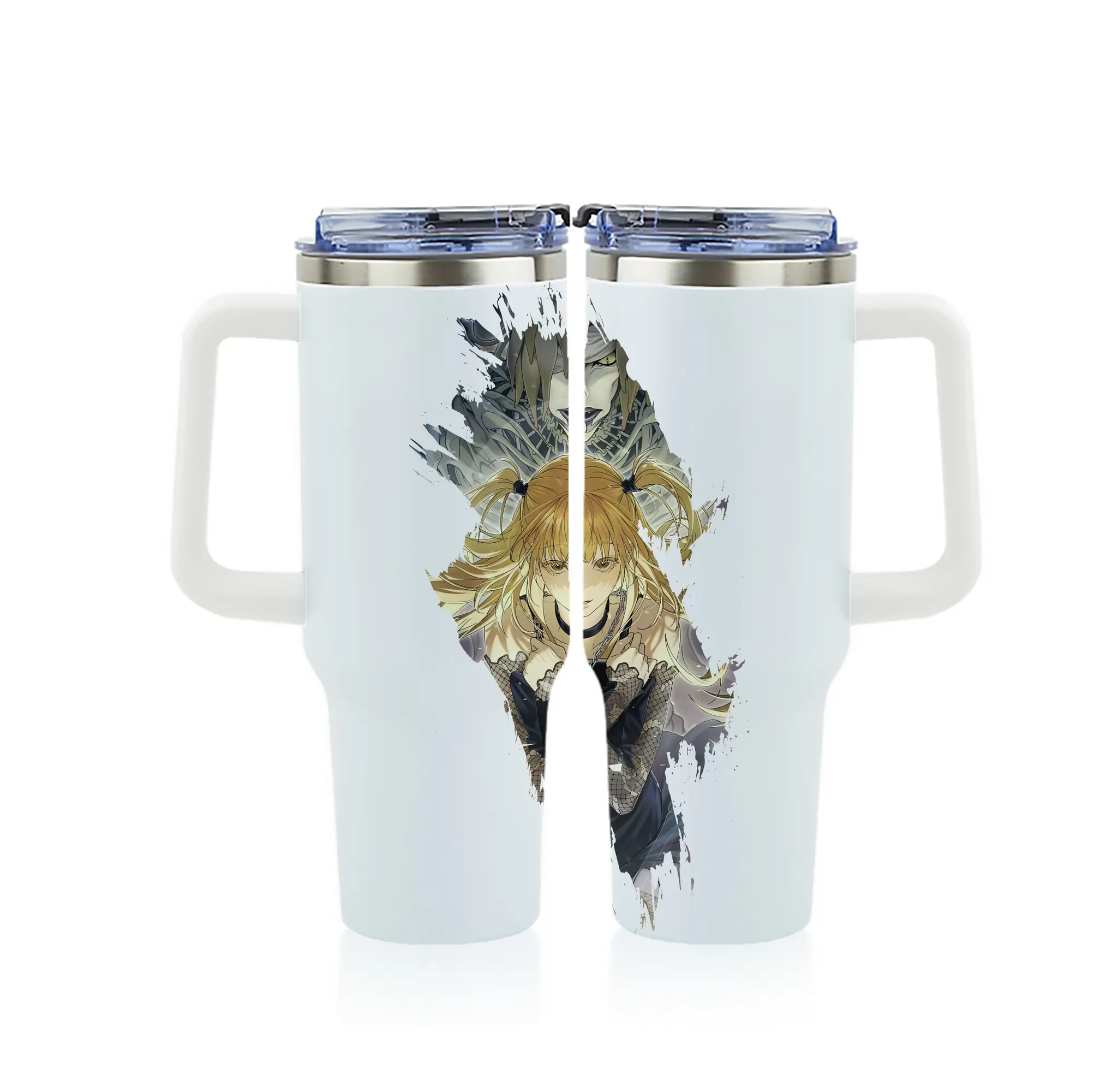 デスノート グッズ,弥海砂 - 1200mL フルプリント車用タンブラー ・ 304ステンレス 内側 ・ 201ステンレス 外側 ・ 保温 保冷 ・ 通勤 ドライブ アウトドア用