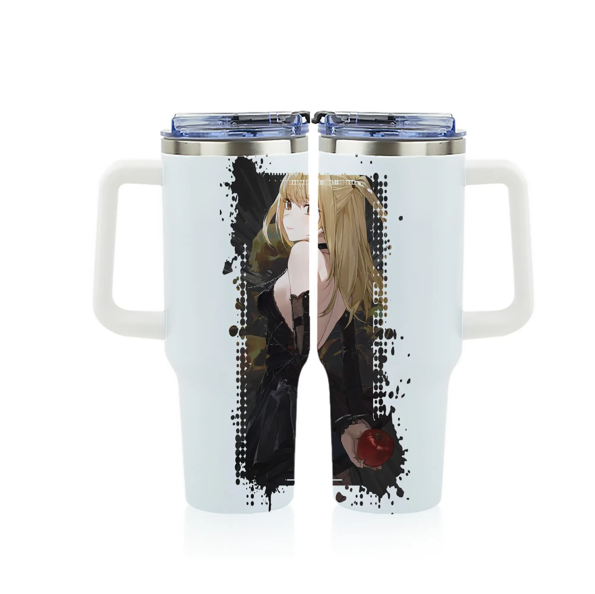 デスノート グッズ,弥海砂 - 1200mL フルプリント車用タンブラー ・ 304ステンレス 内側 ・ 201ステンレス 外側 ・ 保温 保冷 ・ 通勤 ドライブ アウトドア用