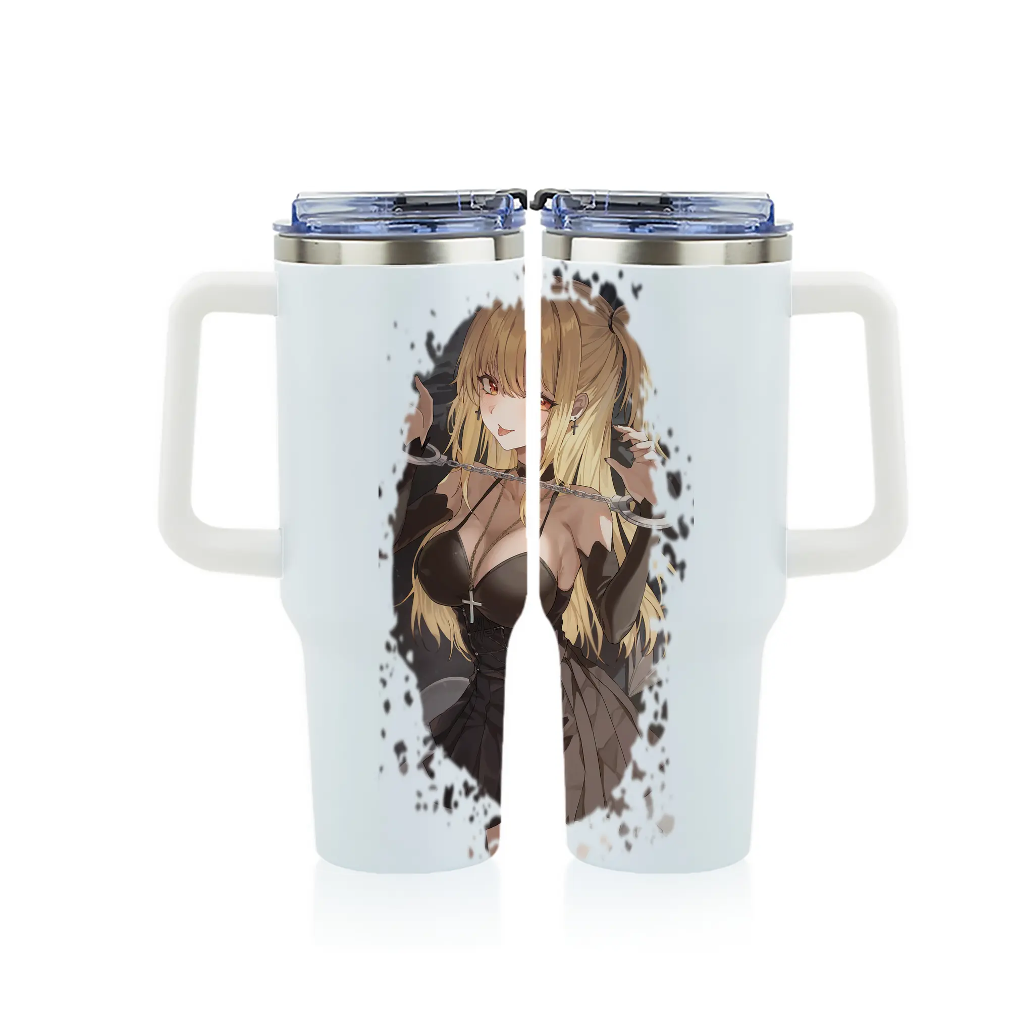 デスノート グッズ,弥海砂 - 1200mL フルプリント車用タンブラー ・ 304ステンレス 内側 ・ 201ステンレス 外側 ・ 保温 保冷 ・ 通勤 ドライブ アウトドア用