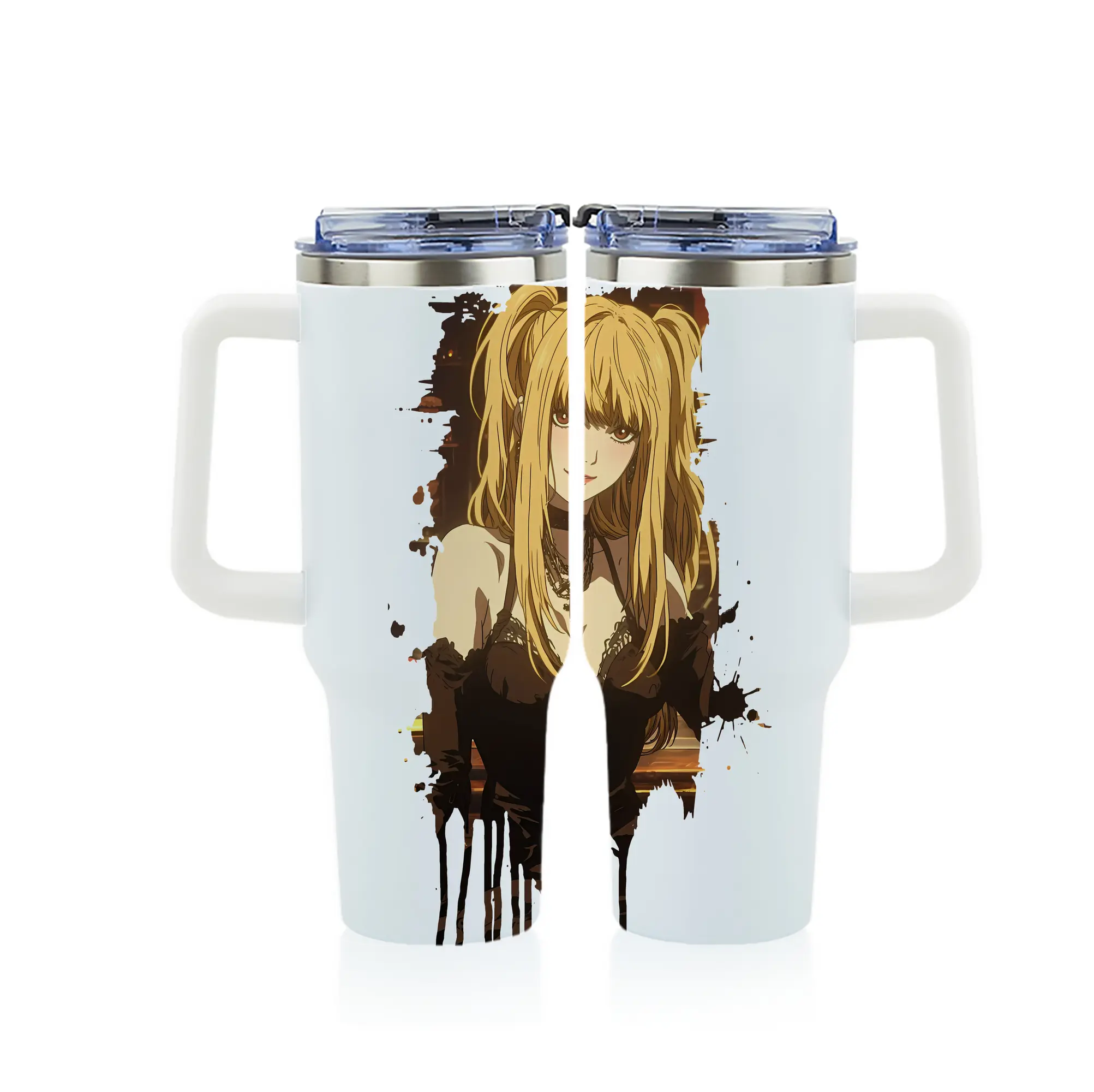 デスノート グッズ,弥海砂 - 1200mL フルプリント車用タンブラー ・ 304ステンレス 内側 ・ 201ステンレス 外側 ・ 保温 保冷 ・ 通勤 ドライブ アウトドア用