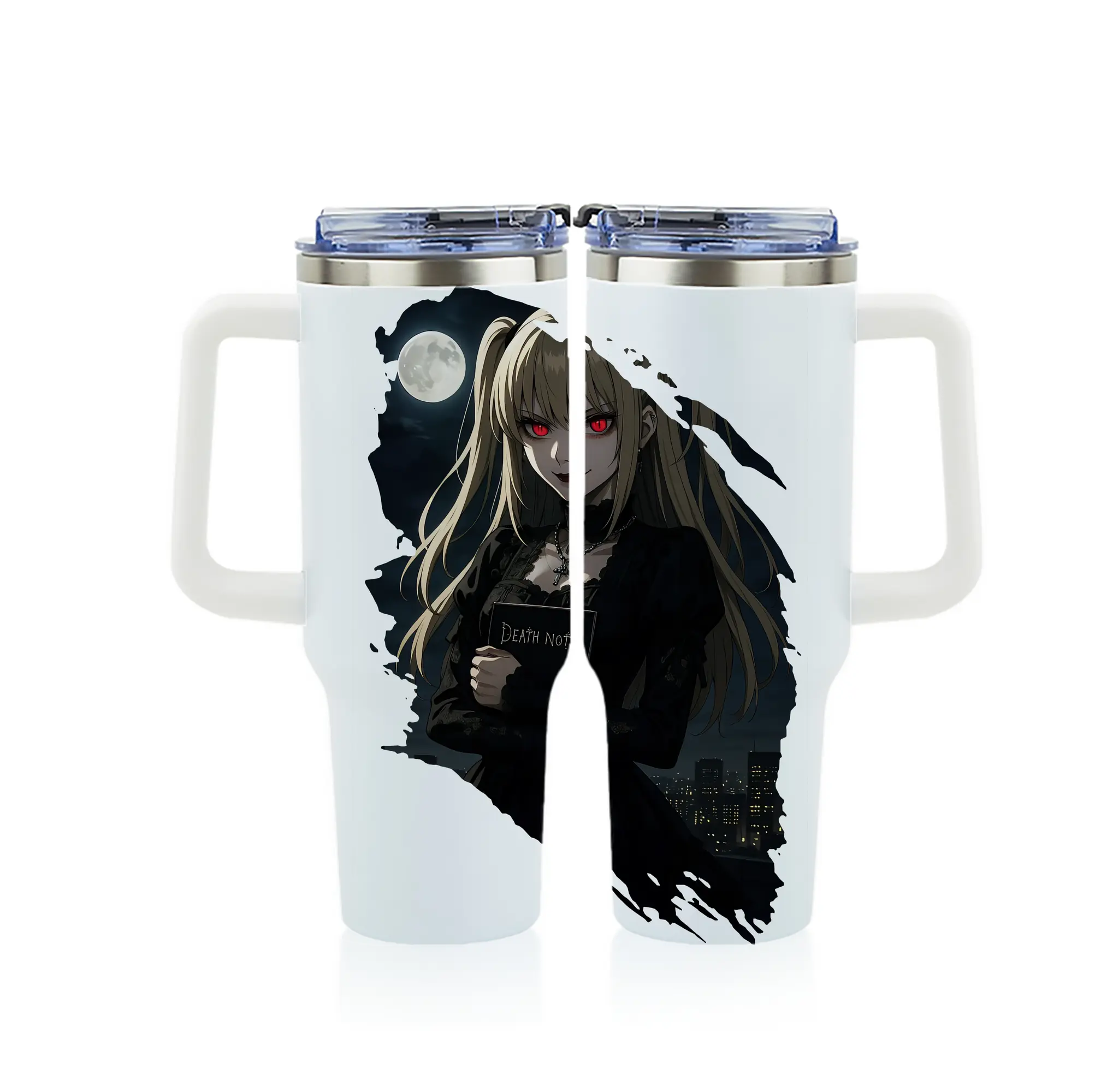 デスノート グッズ,弥海砂 - 1200mL フルプリント車用タンブラー ・ 304ステンレス 内側 ・ 201ステンレス 外側 ・ 保温 保冷 ・ 通勤 ドライブ アウトドア用