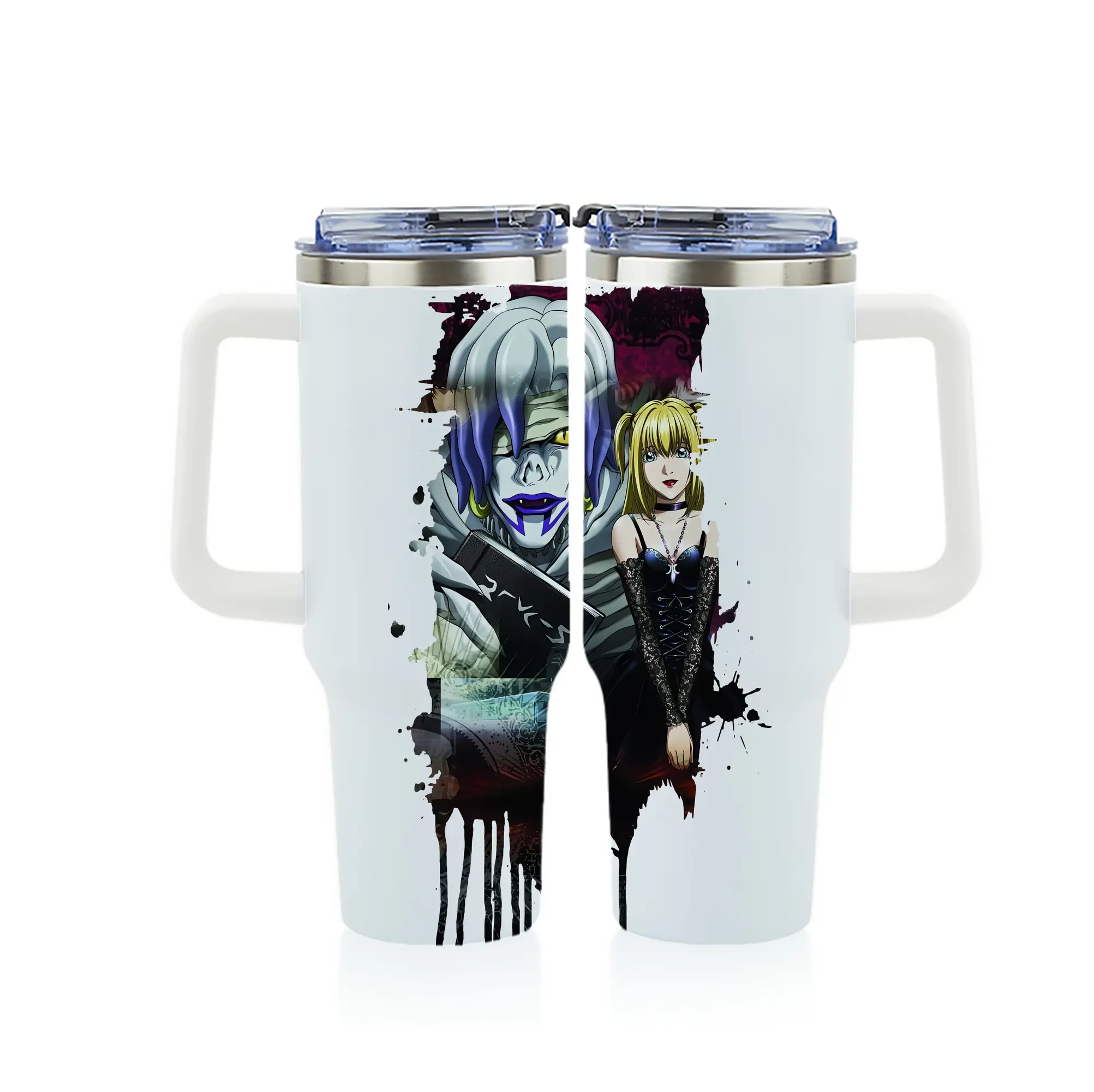 デスノート グッズ,弥海砂 - 1200mL フルプリント車用タンブラー ・ 304ステンレス 内側 ・ 201ステンレス 外側 ・ 保温 保冷 ・ 通勤 ドライブ アウトドア用