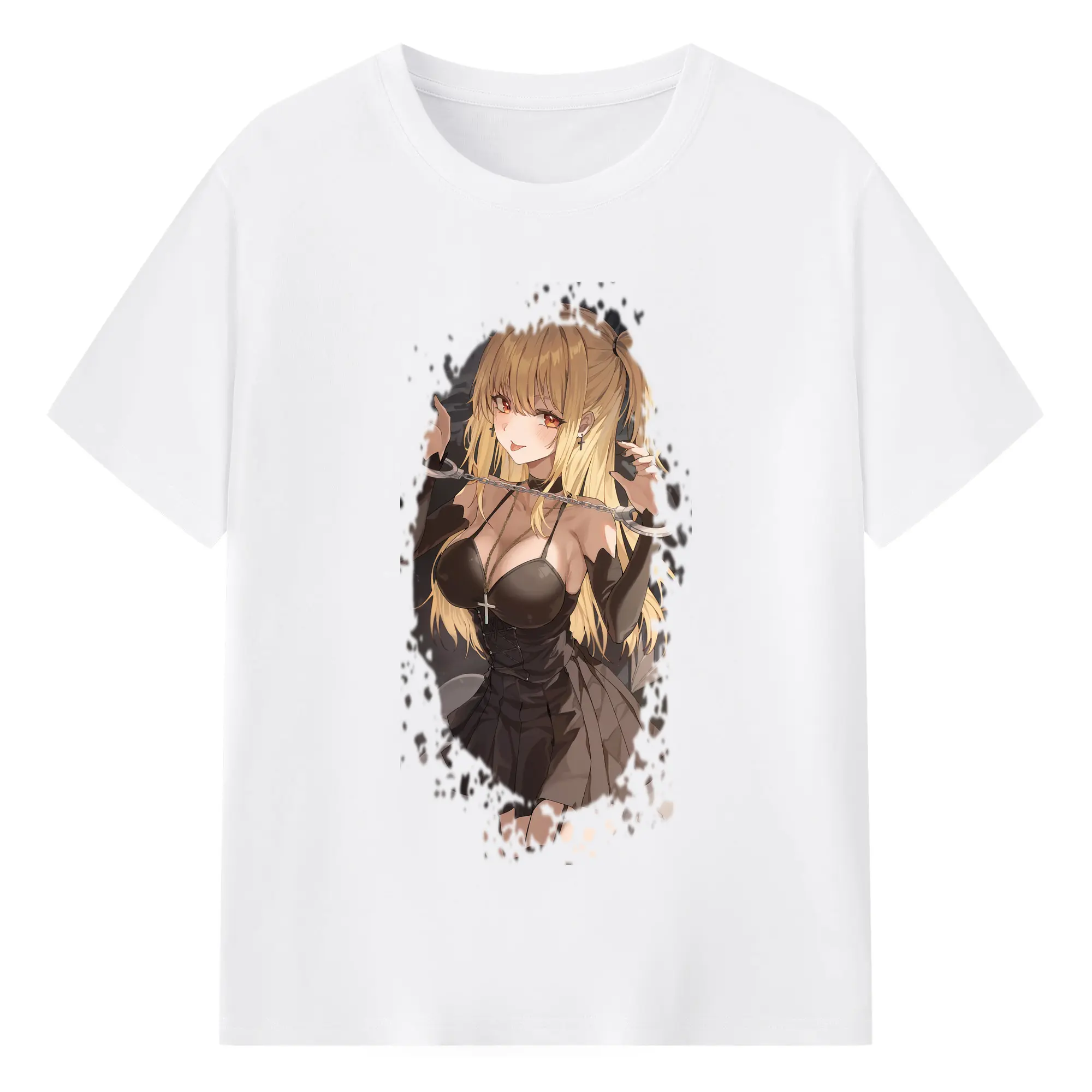 デスノート グッズ,弥海砂 - 綿100％ 半袖Tシャツ ・ フロントプリント ・ 快適 通気性 ・ 日常使い 散歩 スポーツ用