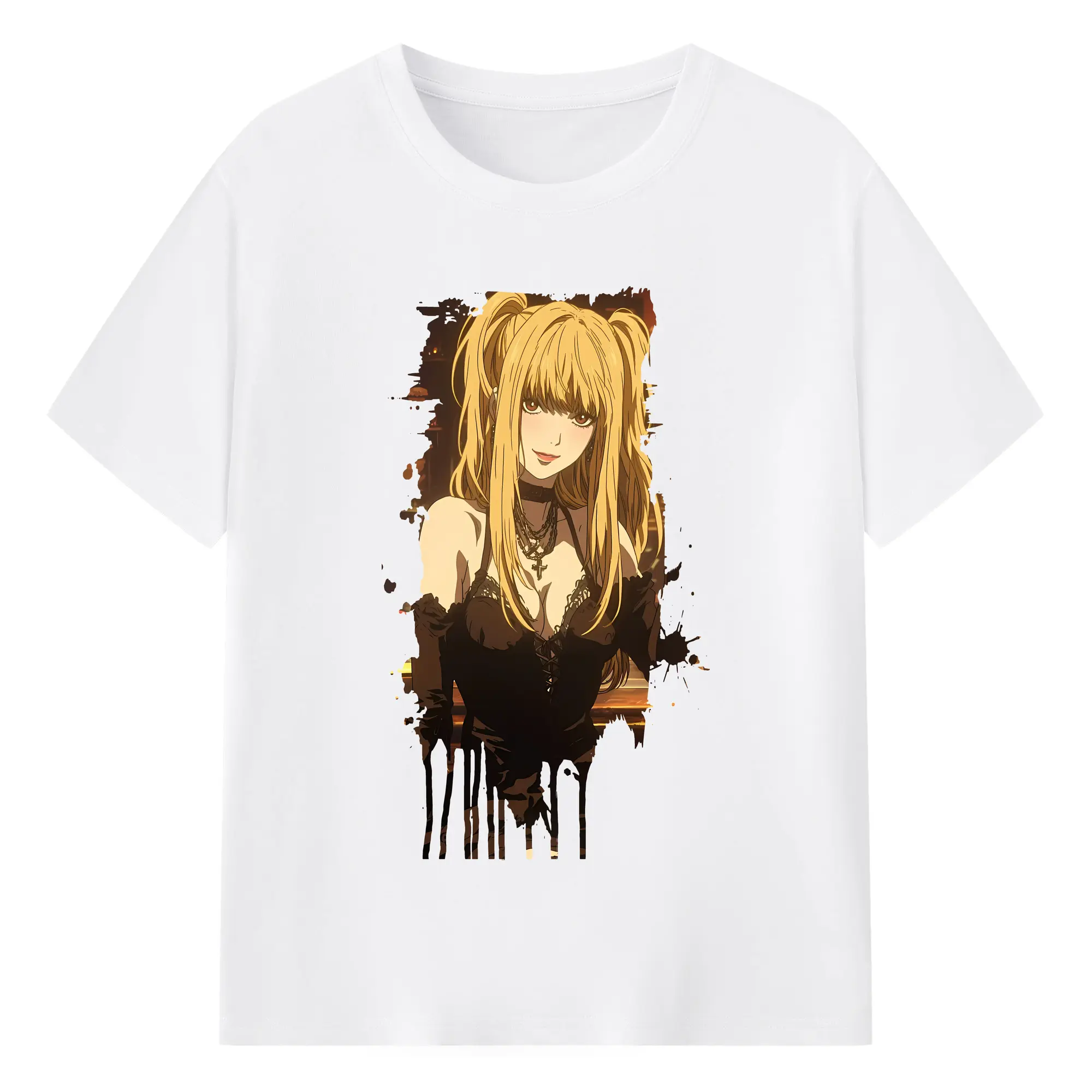 デスノート グッズ,弥海砂 - 綿100％ 半袖Tシャツ ・ フロントプリント ・ 快適 通気性 ・ 日常使い 散歩 スポーツ用