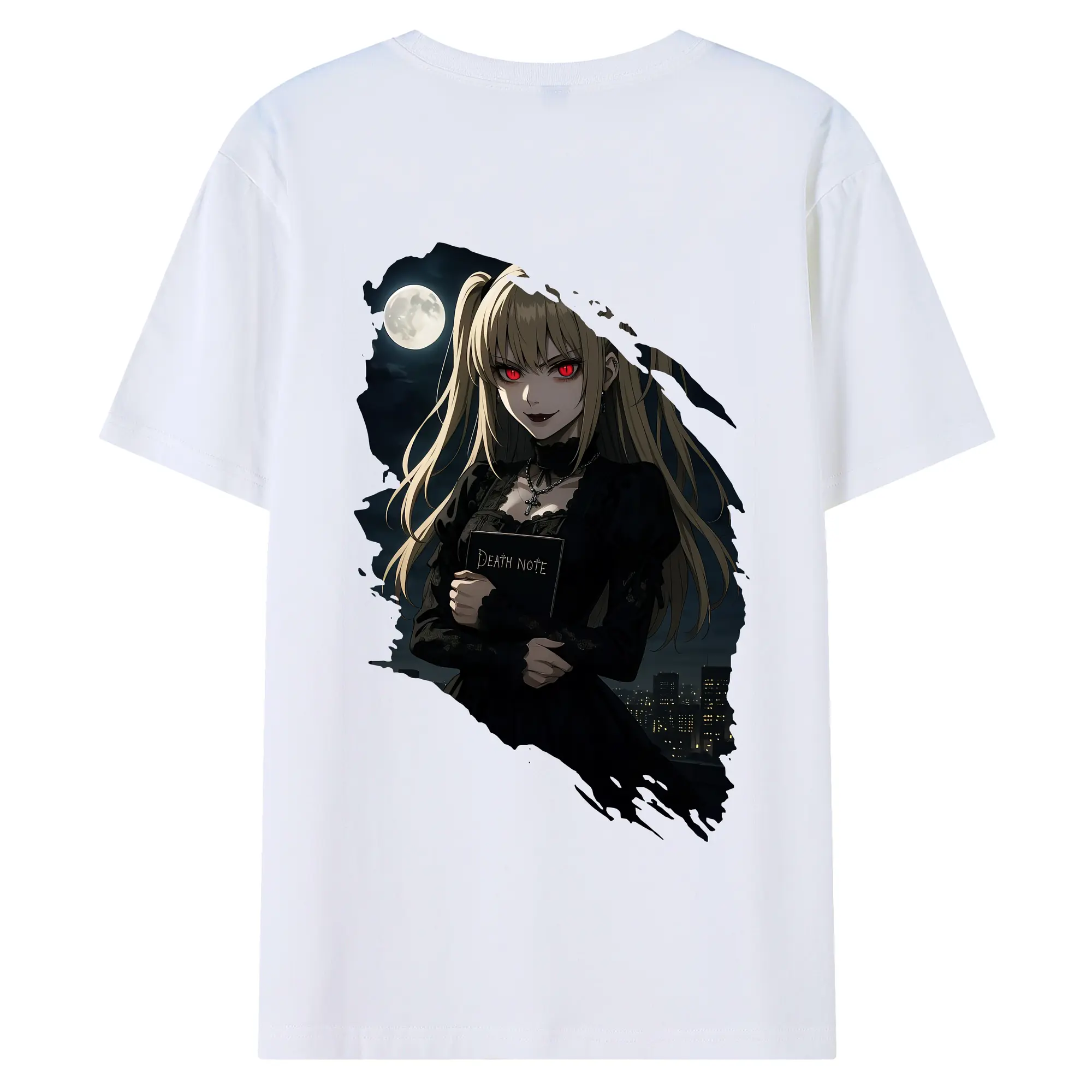 デスノート グッズ,弥海砂 - 綿100％ 半袖Tシャツ ・ バックプリント ・ 快適 通気性 ・ 日常使い 散歩 スポーツ用