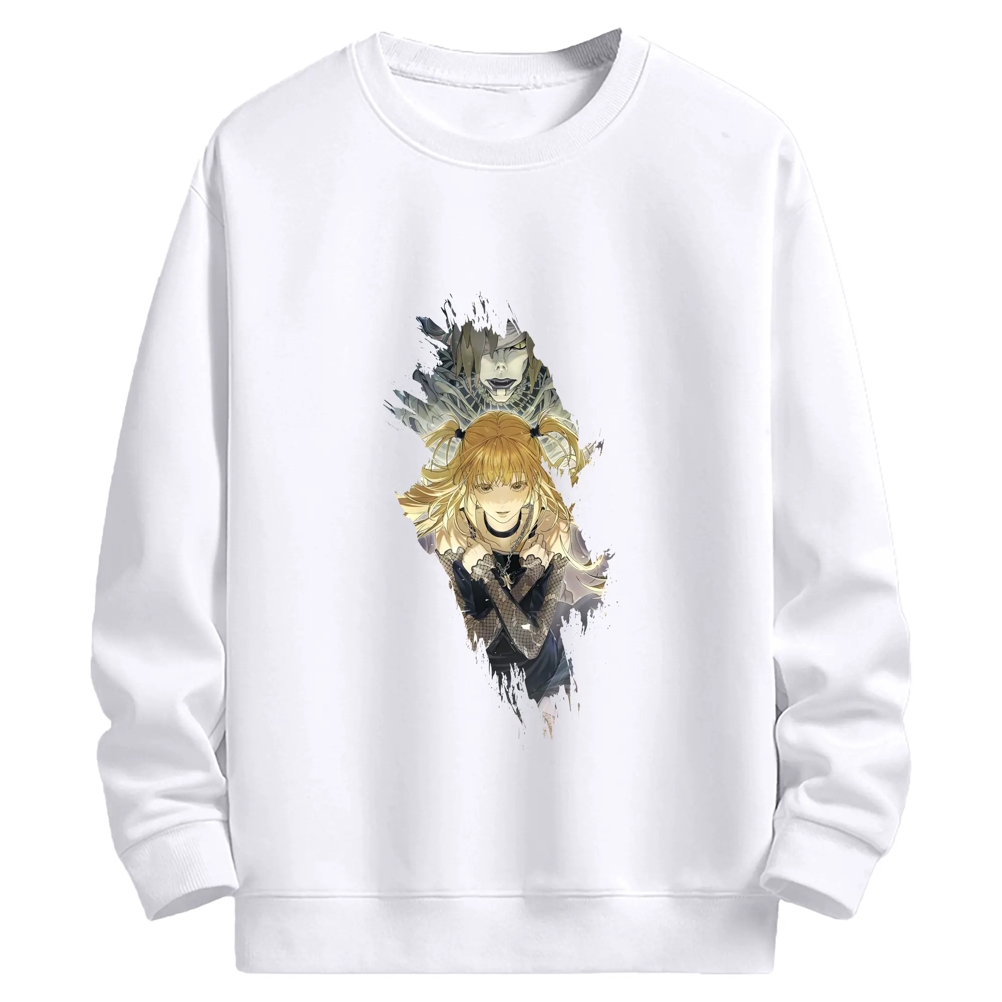 デスノート グッズ,弥海砂 - 高品質 クルーネック スウェット ・ コットン59％ ポリエステル41％ ・ ユニセックス 長袖 トレーナー ・ カジュアル デイリー スポーツ 散歩用