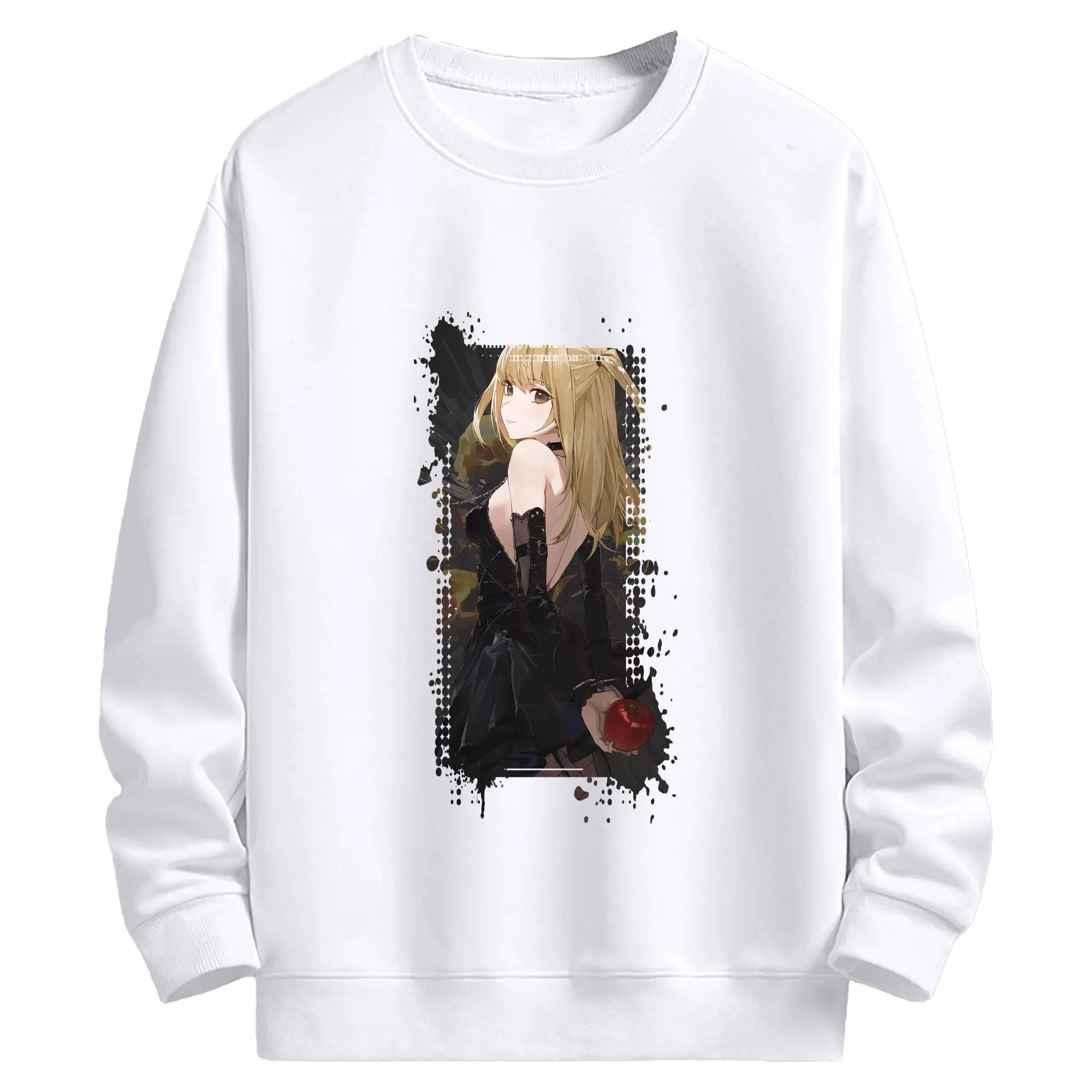 デスノート グッズ,弥海砂 - 高品質 クルーネック スウェット ・ コットン59％ ポリエステル41％ ・ ユニセックス 長袖 トレーナー ・ カジュアル デイリー スポーツ 散歩用