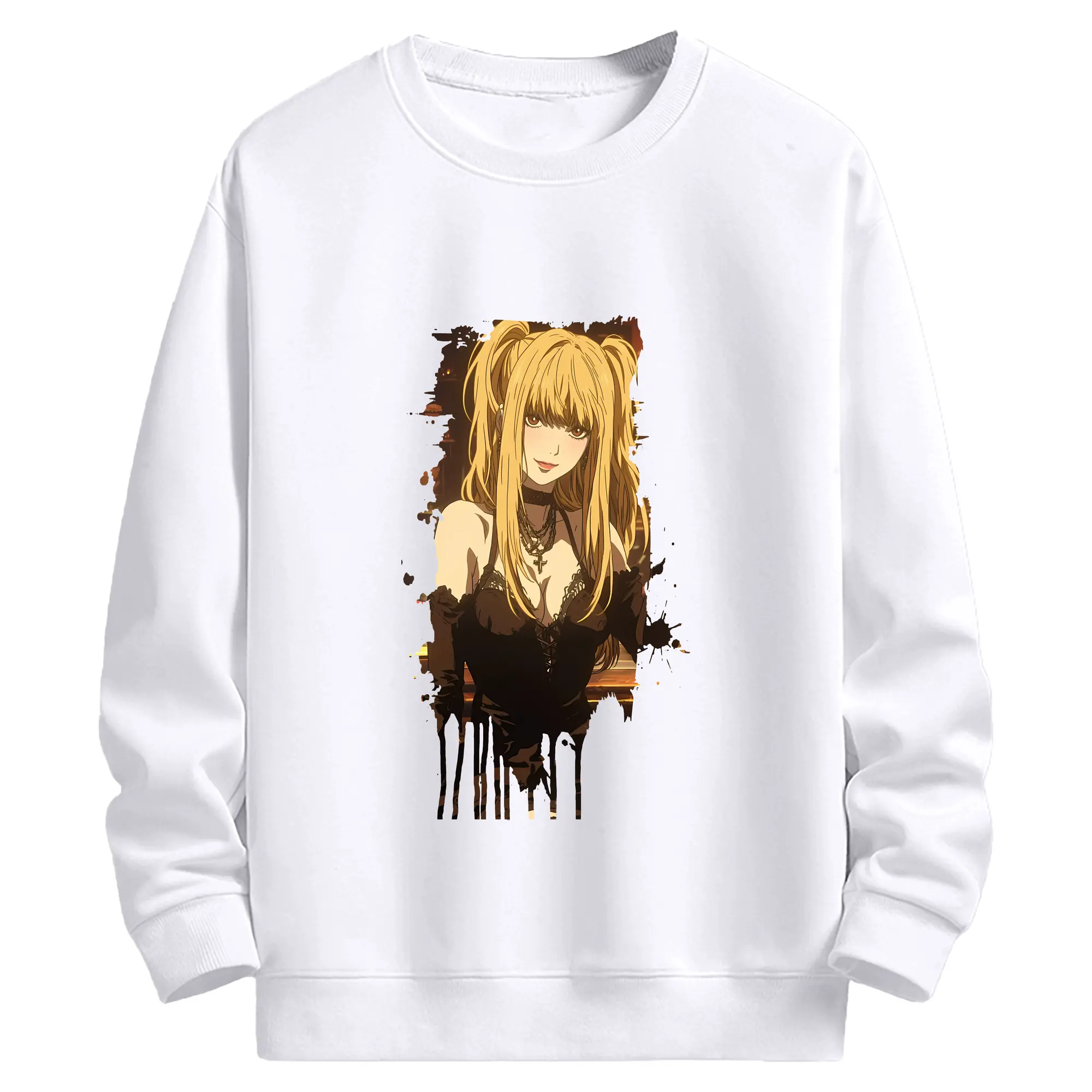 デスノート グッズ,弥海砂 - 高品質 クルーネック スウェット ・ コットン59％ ポリエステル41％ ・ ユニセックス 長袖 トレーナー ・ カジュアル デイリー スポーツ 散歩用