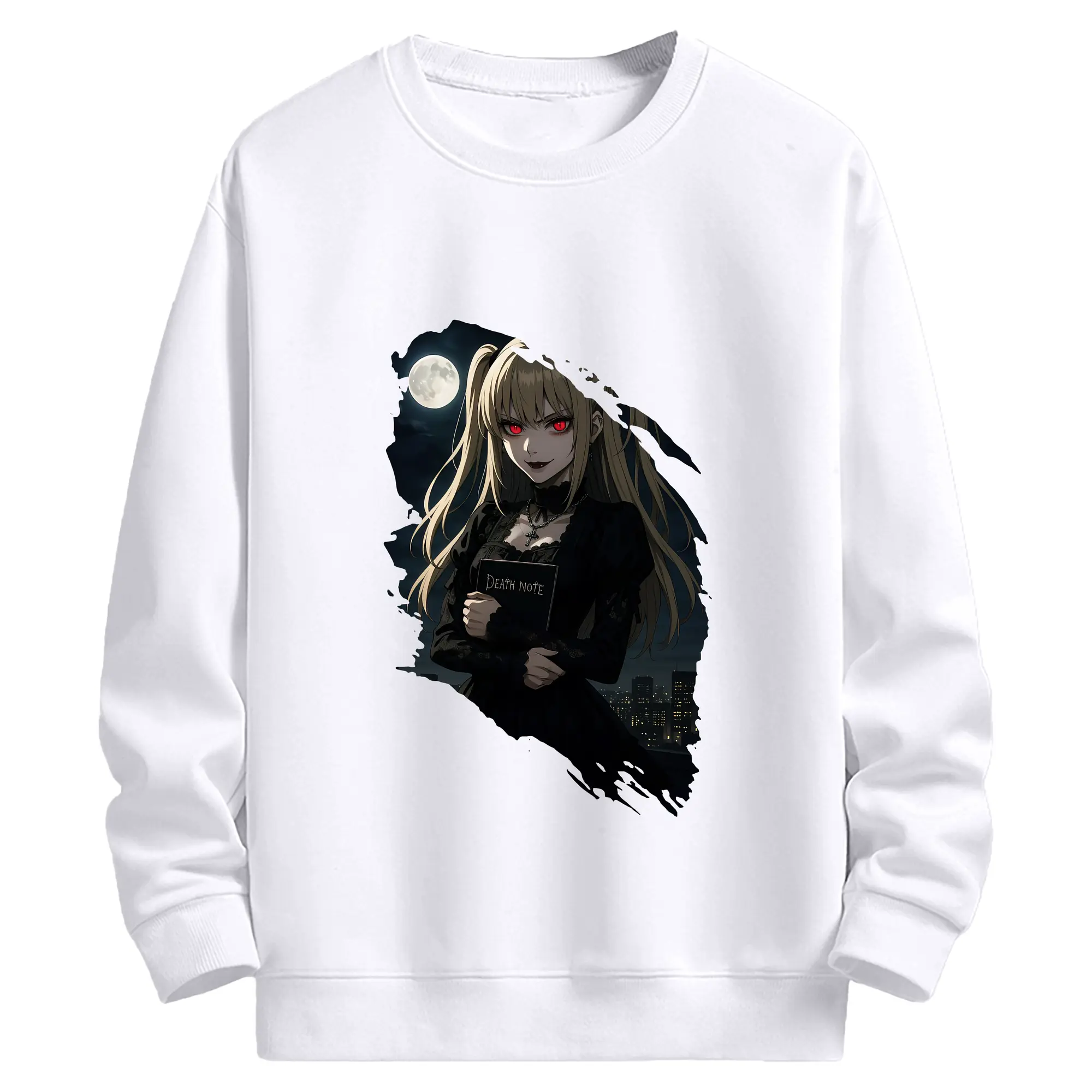 デスノート グッズ,弥海砂 - 高品質 クルーネック スウェット ・ コットン59％ ポリエステル41％ ・ ユニセックス 長袖 トレーナー ・ カジュアル デイリー スポーツ 散歩用