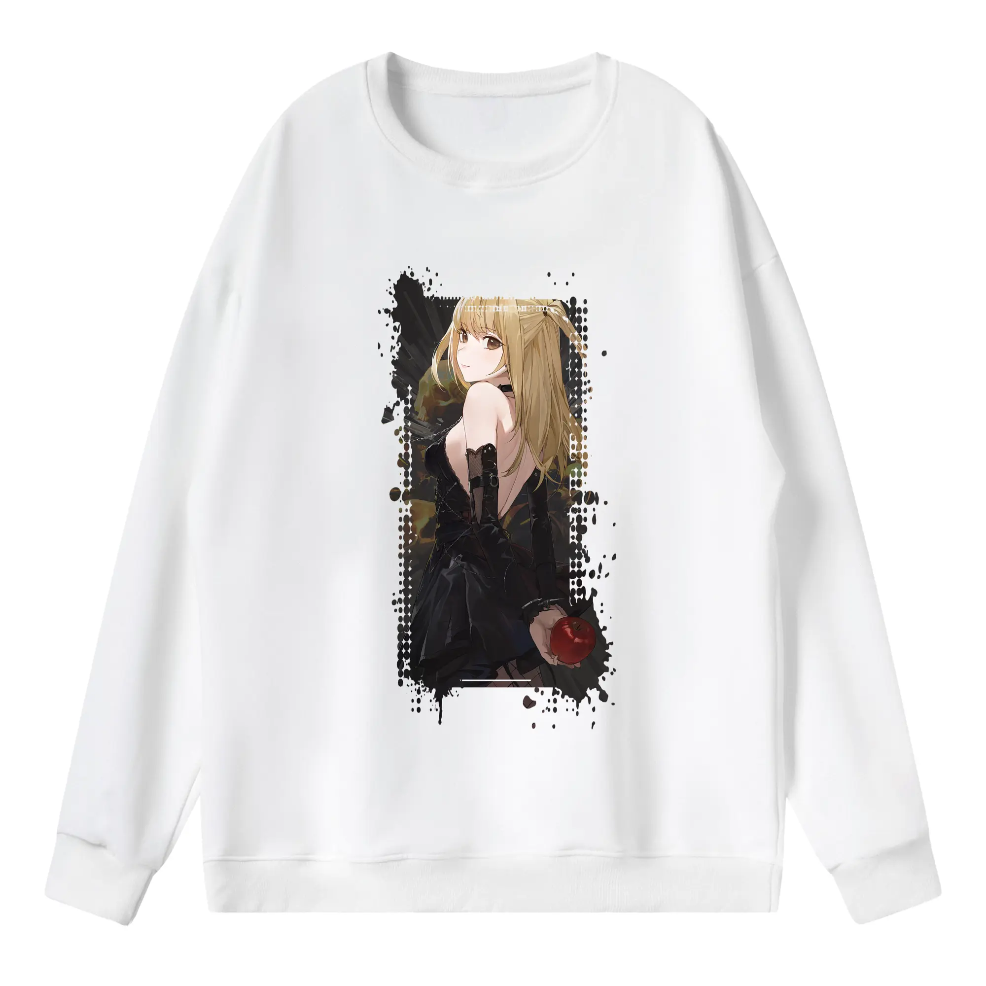 デスノート グッズ,弥海砂 - 薄手 クルーネック スウェット 裏毛260g · ポリエステル 春秋向け カジュアル 男女兼用 · トレーナー デイリー スポーツ 散歩に最適