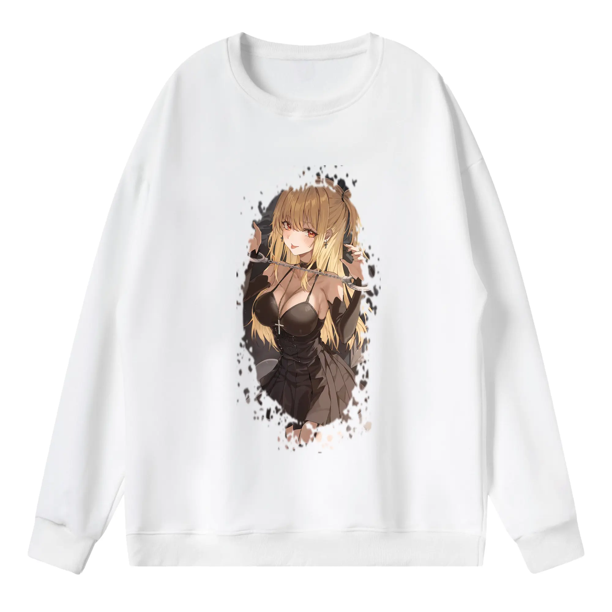 デスノート グッズ,弥海砂 - 薄手 クルーネック スウェット 裏毛260g · ポリエステル 春秋向け カジュアル 男女兼用 · トレーナー デイリー スポーツ 散歩に最適