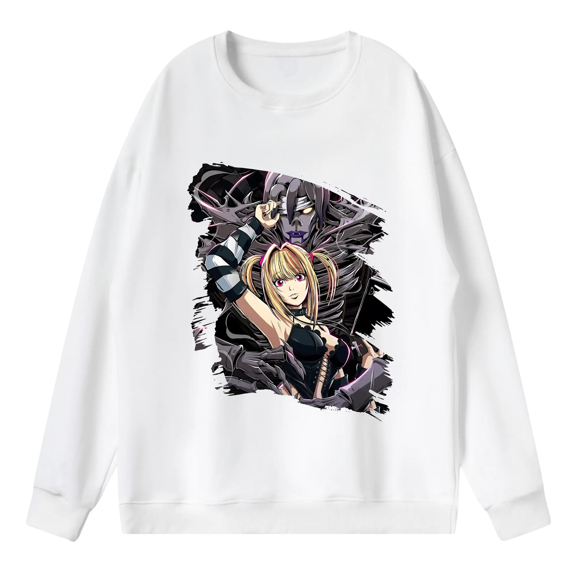 デスノート グッズ,弥海砂 - 薄手 クルーネック スウェット 裏毛260g · ポリエステル 春秋向け カジュアル 男女兼用 · トレーナー デイリー スポーツ 散歩に最適