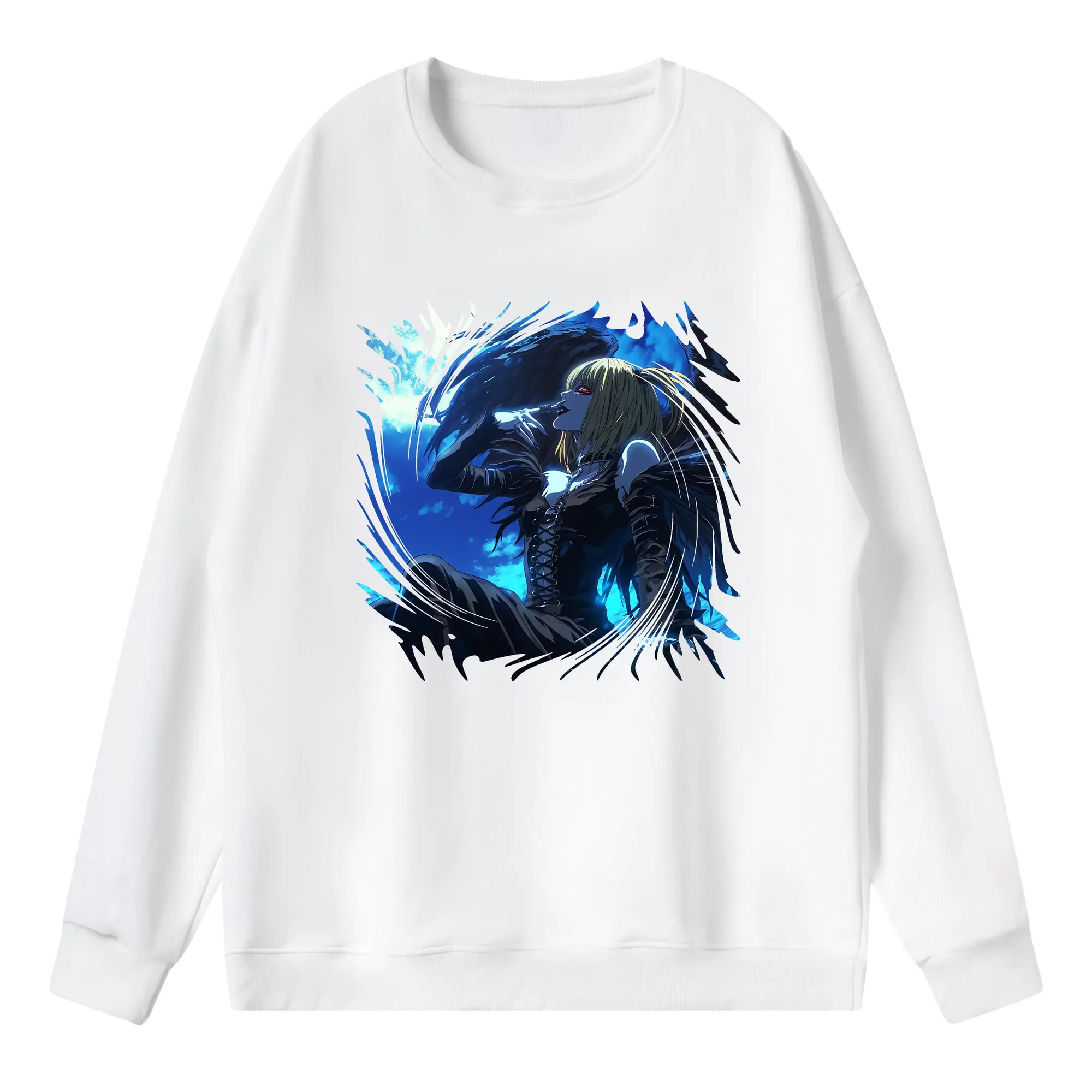 デスノート グッズ,弥海砂 - 薄手 クルーネック スウェット 裏毛260g · ポリエステル 春秋向け カジュアル 男女兼用 · トレーナー デイリー スポーツ 散歩に最適