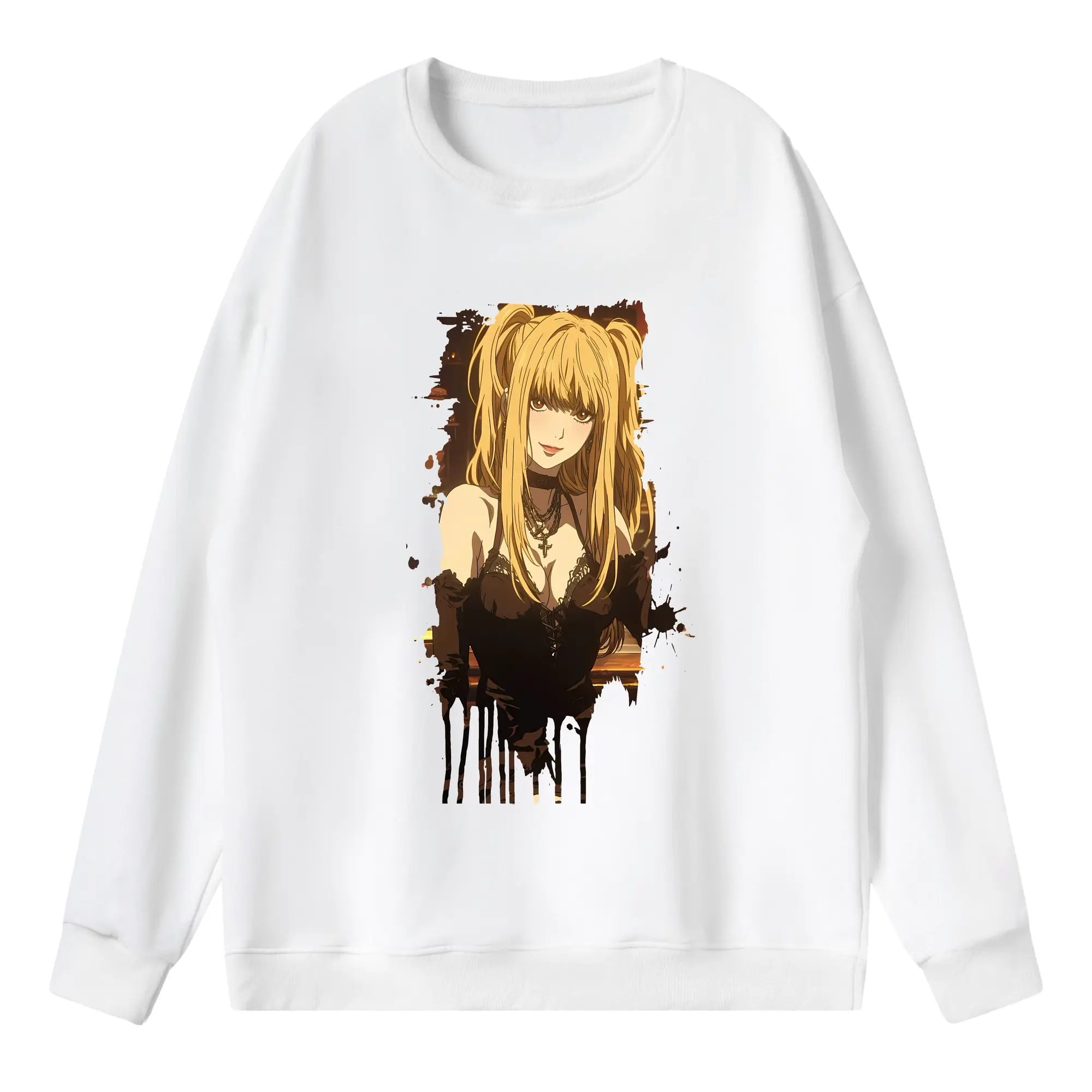 デスノート グッズ,弥海砂 - 薄手 クルーネック スウェット 裏毛260g · ポリエステル 春秋向け カジュアル 男女兼用 · トレーナー デイリー スポーツ 散歩に最適