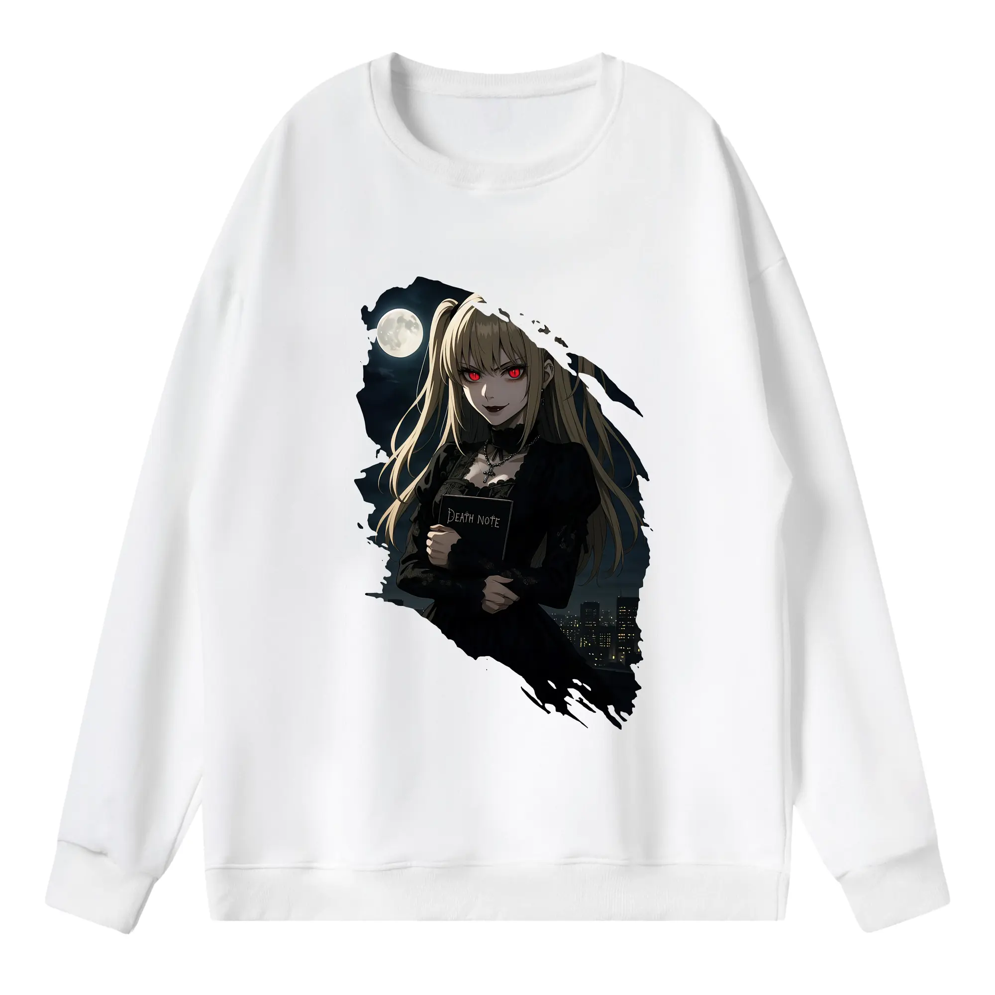 デスノート グッズ,弥海砂 - 薄手 クルーネック スウェット 裏毛260g · ポリエステル 春秋向け カジュアル 男女兼用 · トレーナー デイリー スポーツ 散歩に最適
