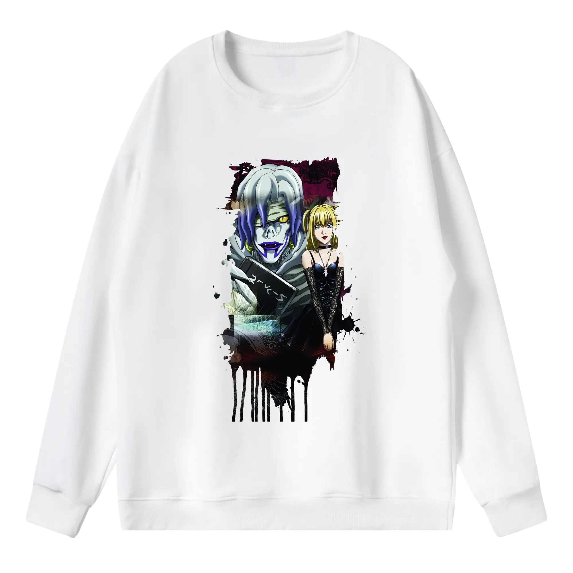 デスノート グッズ,弥海砂 - 薄手 クルーネック スウェット 裏毛260g · ポリエステル 春秋向け カジュアル 男女兼用 · トレーナー デイリー スポーツ 散歩に最適