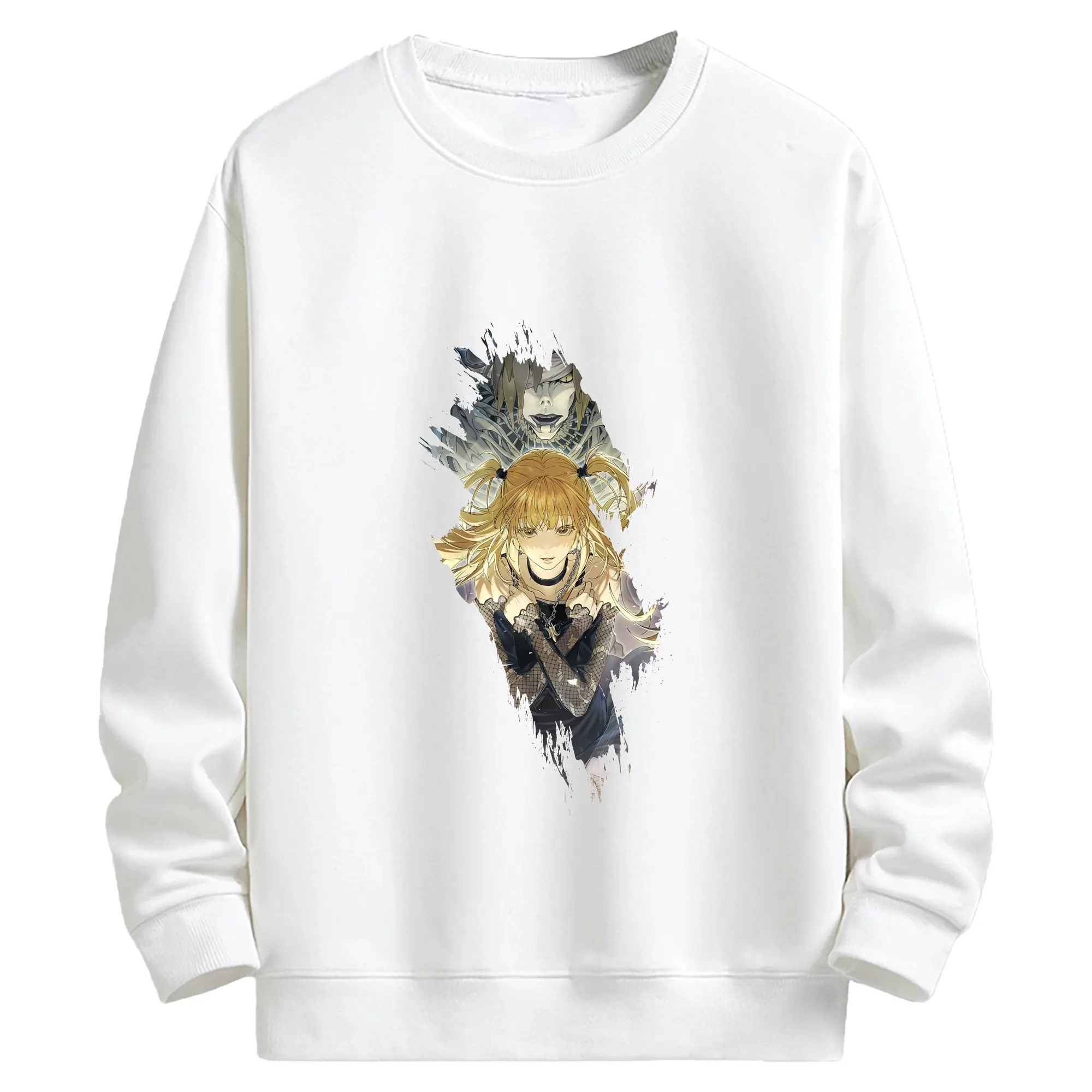 デスノート グッズ,弥海砂 - キッズ クルーネックスウェットシャツ ・ フロントプリント ・ 綿80％ ポリエステル20％ ・ 快適 通学 スポーツ 日常使い お散歩用