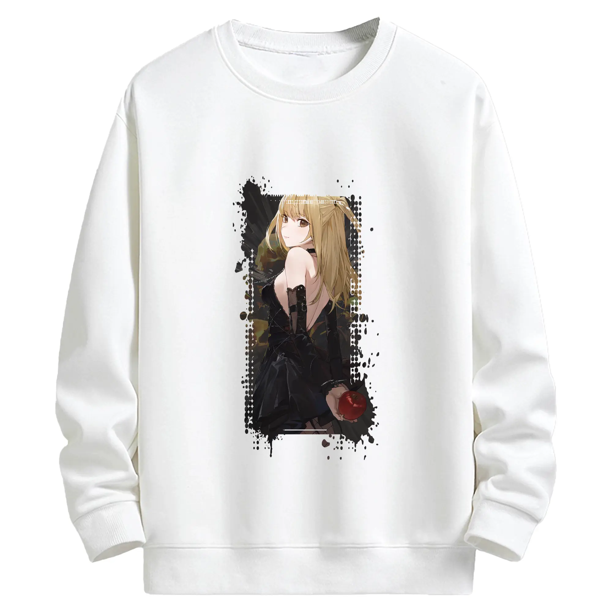 デスノート グッズ,弥海砂 - キッズ クルーネックスウェットシャツ ・ フロントプリント ・ 綿80％ ポリエステル20％ ・ 快適 通学 スポーツ 日常使い お散歩用