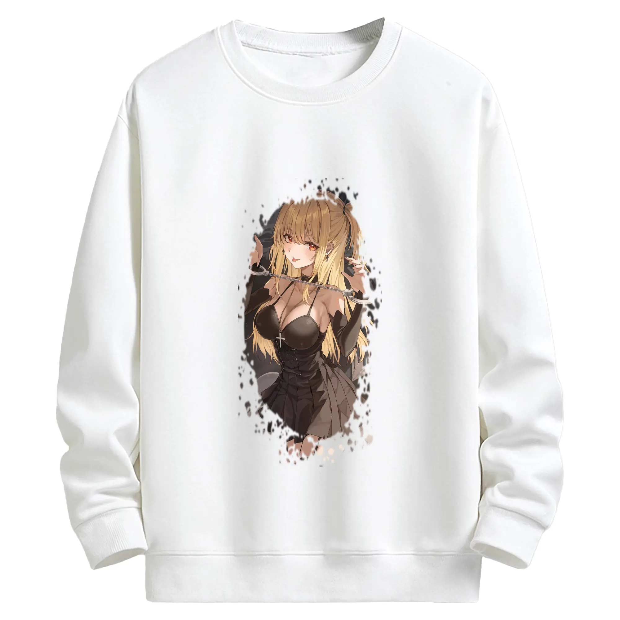 デスノート グッズ,弥海砂 - キッズ クルーネックスウェットシャツ ・ フロントプリント ・ 綿80％ ポリエステル20％ ・ 快適 通学 スポーツ 日常使い お散歩用