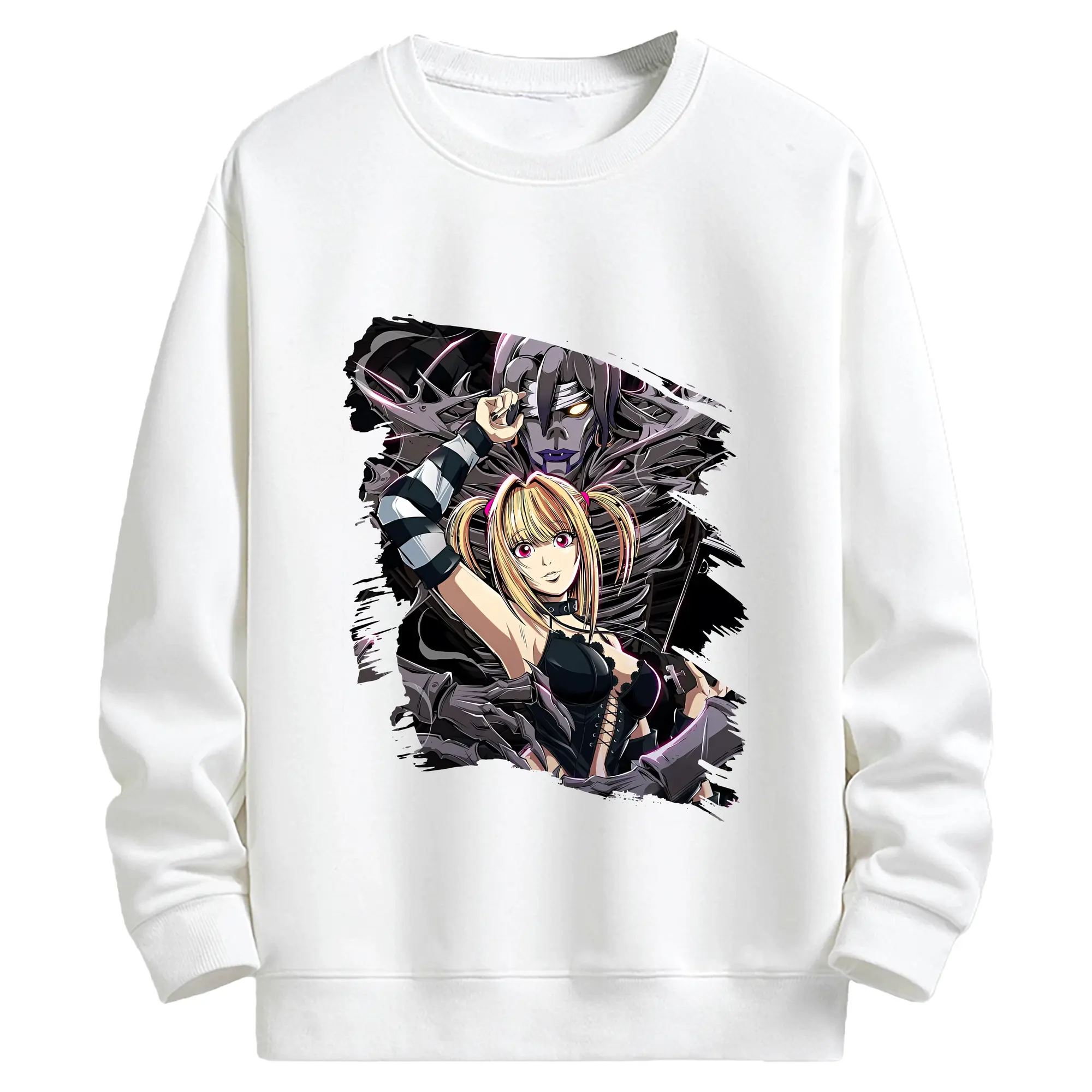 デスノート グッズ,弥海砂 - キッズ クルーネックスウェットシャツ ・ フロントプリント ・ 綿80％ ポリエステル20％ ・ 快適 通学 スポーツ 日常使い お散歩用