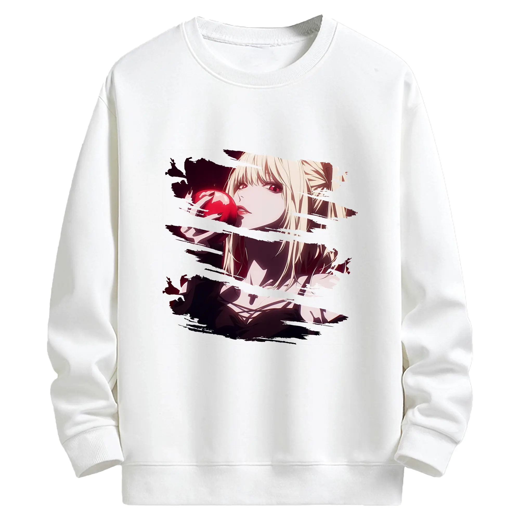 デスノート グッズ,弥海砂 - キッズ クルーネックスウェットシャツ ・ フロントプリント ・ 綿80％ ポリエステル20％ ・ 快適 通学 スポーツ 日常使い お散歩用