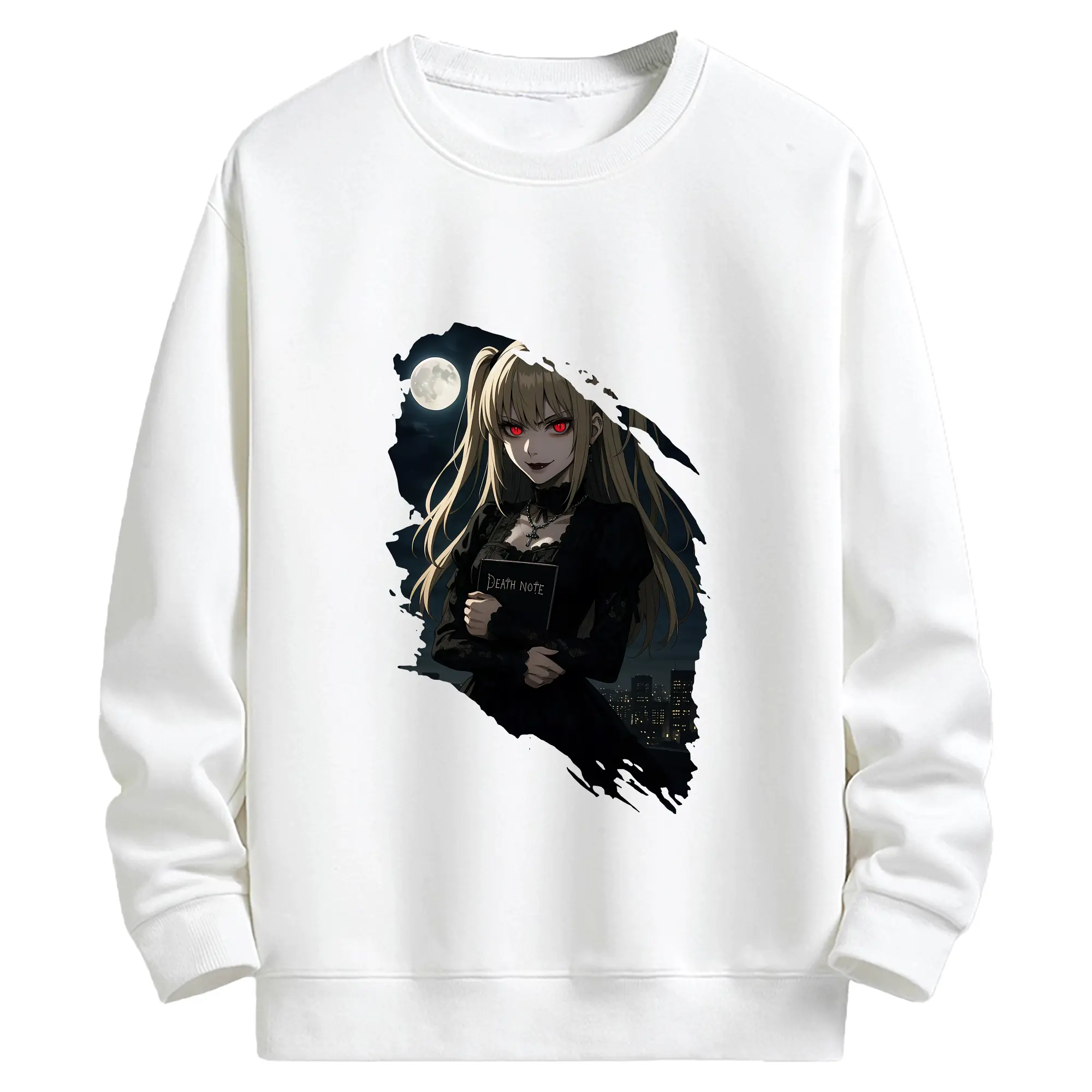 デスノート グッズ,弥海砂 - キッズ クルーネックスウェットシャツ ・ フロントプリント ・ 綿80％ ポリエステル20％ ・ 快適 通学 スポーツ 日常使い お散歩用