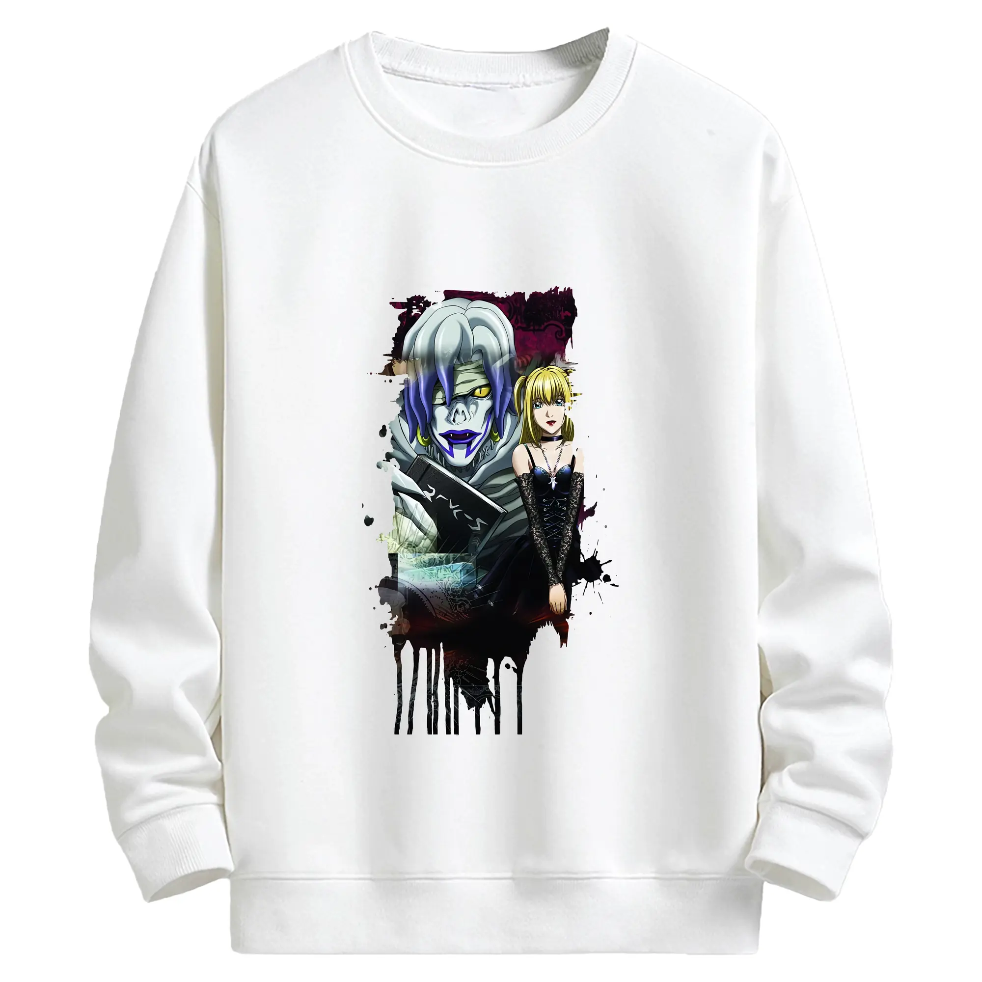 デスノート グッズ,弥海砂 - キッズ クルーネックスウェットシャツ ・ フロントプリント ・ 綿80％ ポリエステル20％ ・ 快適 通学 スポーツ 日常使い お散歩用