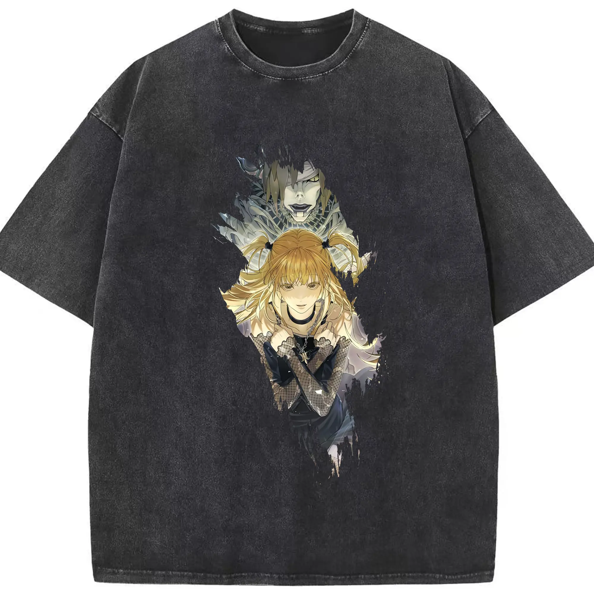 デスノート グッズ,弥海砂 - 綿100％ ヴィンテージ風 半袖Tシャツ ・ フロントプリント ・ 柔らか肌触り ・ 通気性 快適 ・ スポーツ カジュアル 外出用