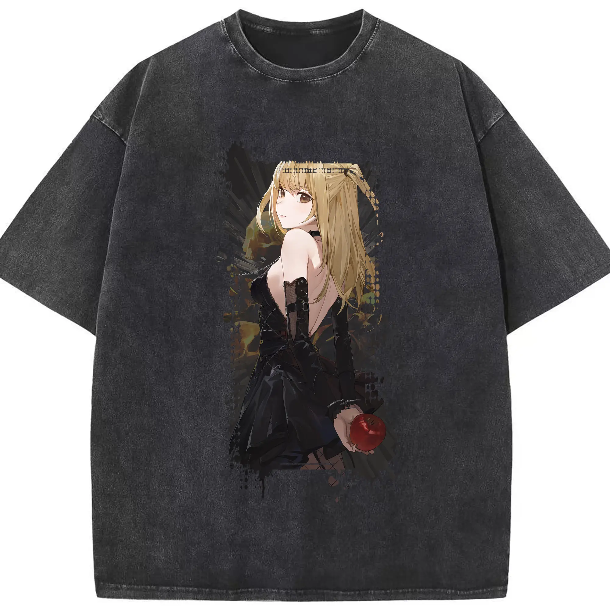 デスノート グッズ,弥海砂 - 綿100％ ヴィンテージ風 半袖Tシャツ ・ フロントプリント ・ 柔らか肌触り ・ 通気性 快適 ・ スポーツ カジュアル 外出用