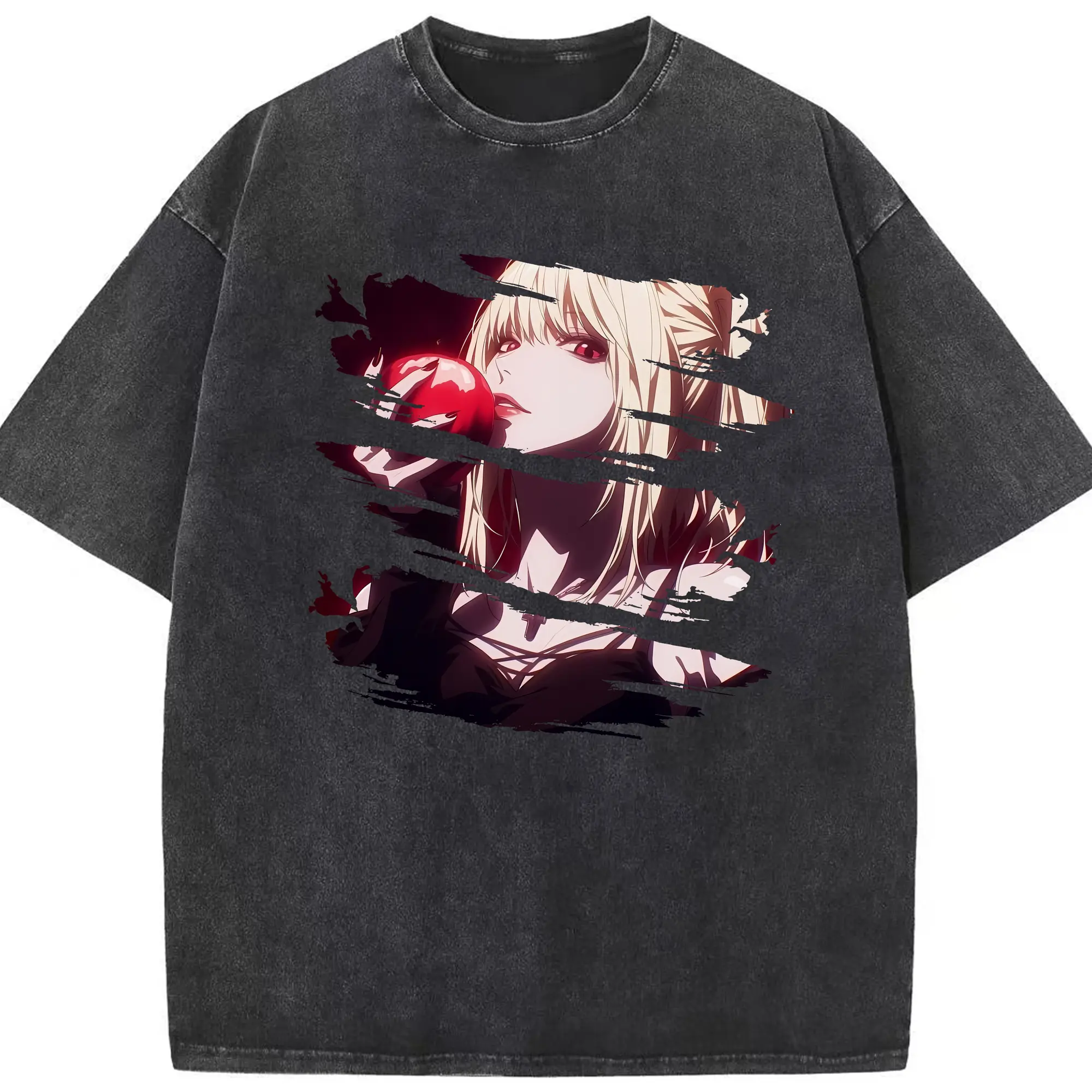 デスノート グッズ,弥海砂 - 綿100％ ヴィンテージ風 半袖Tシャツ ・ フロントプリント ・ 柔らか肌触り ・ 通気性 快適 ・ スポーツ カジュアル 外出用