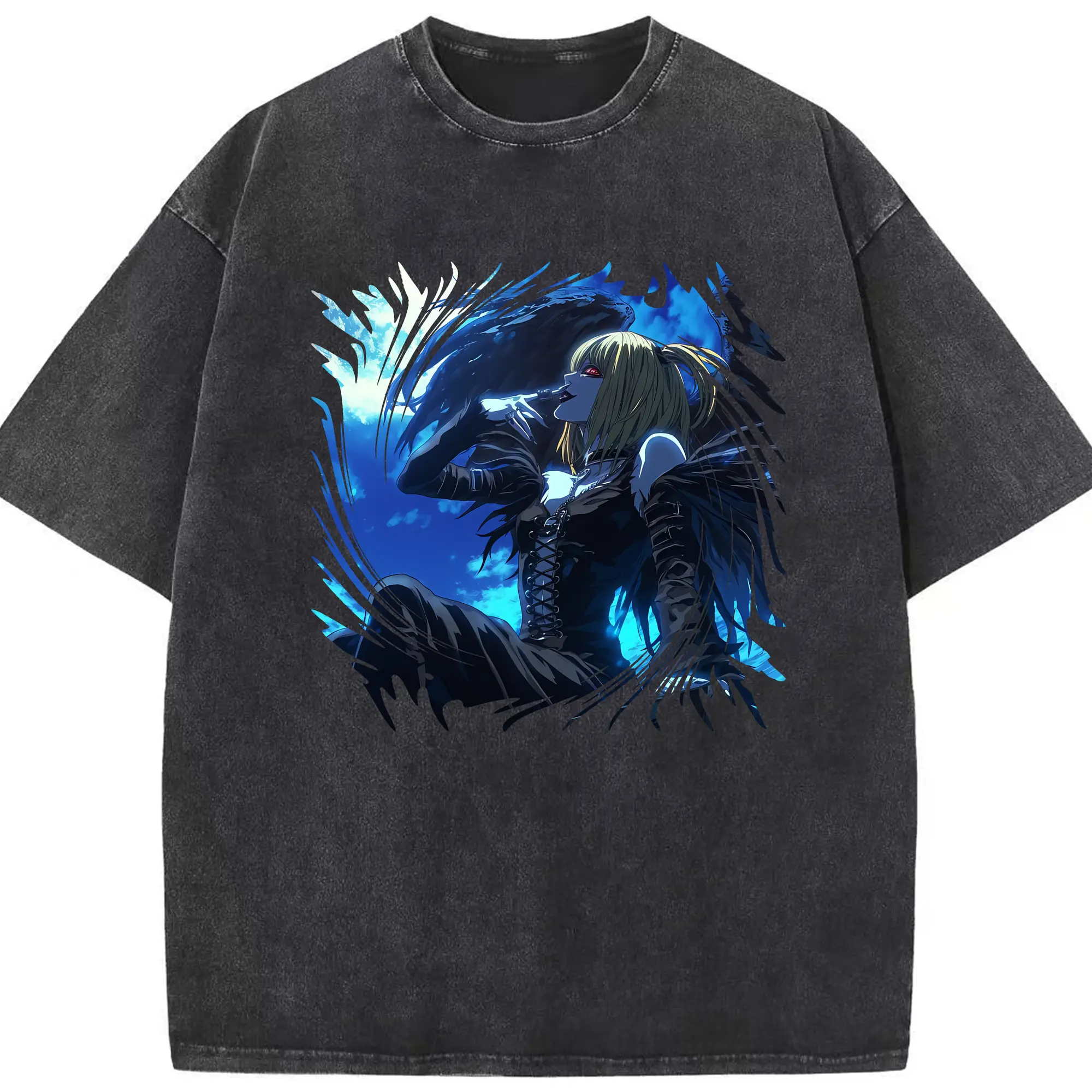 デスノート グッズ,弥海砂 - 綿100％ ヴィンテージ風 半袖Tシャツ ・ フロントプリント ・ 柔らか肌触り ・ 通気性 快適 ・ スポーツ カジュアル 外出用